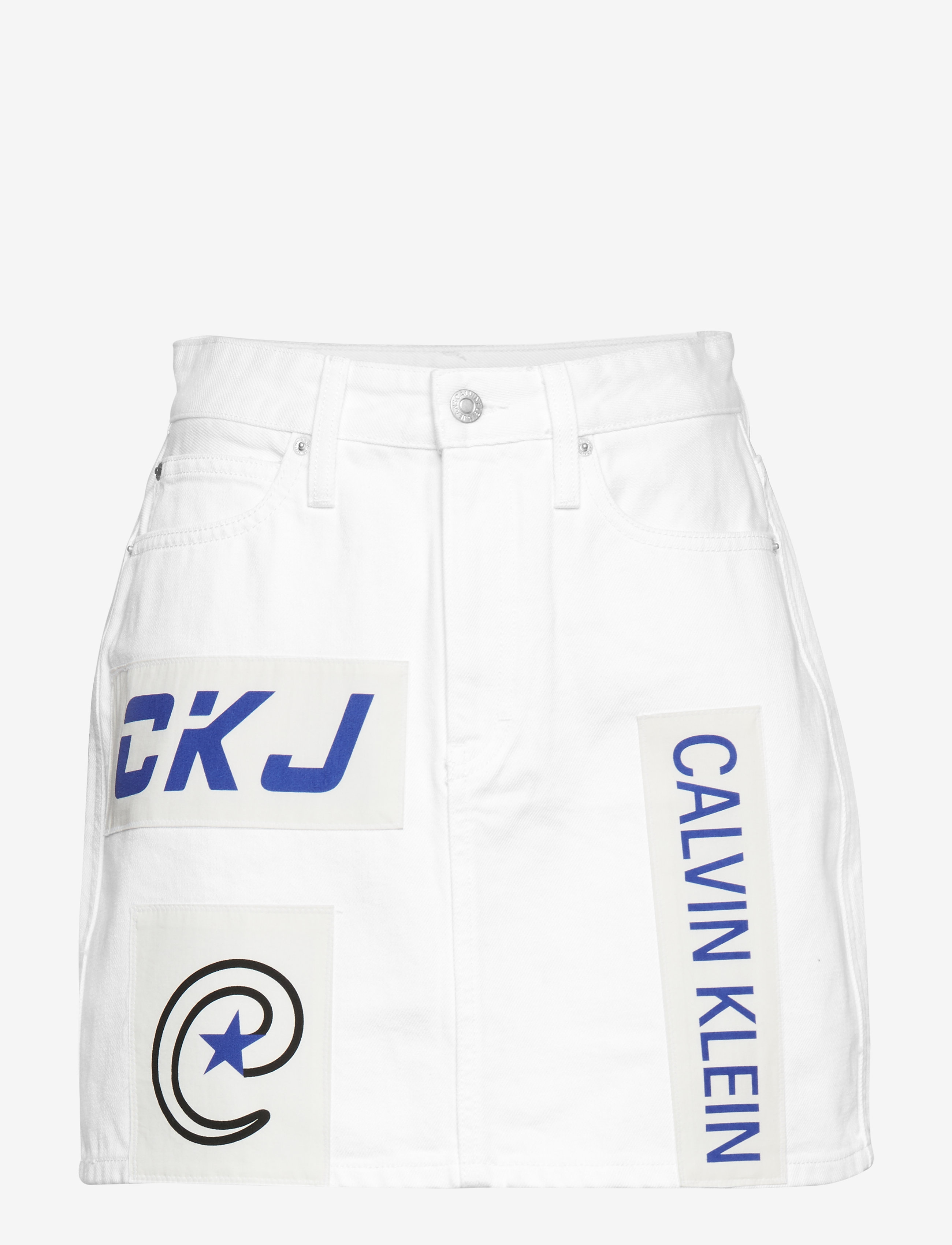 Calvin Klein Jeans - HIGH RISE MINI SKIRT - bmx patch white - 0