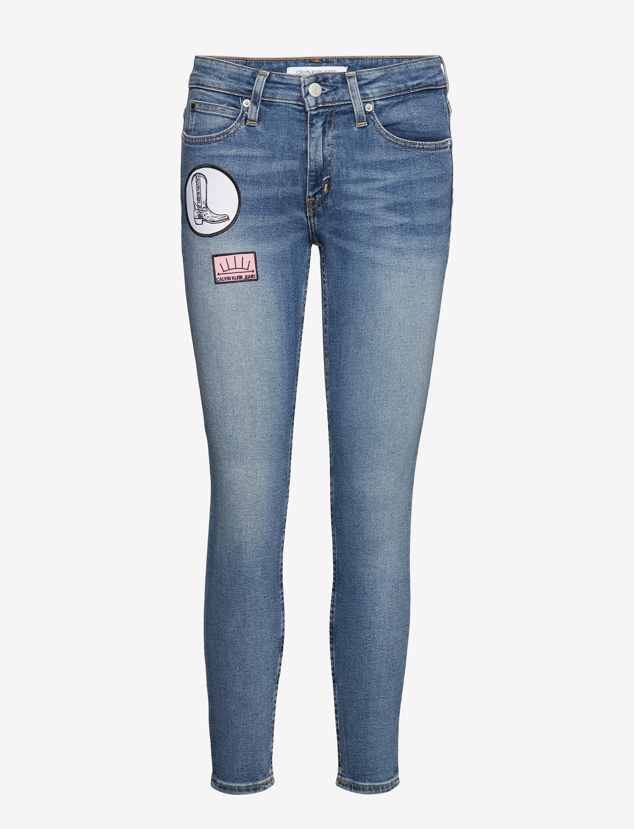 Calvin Klein Jeans - CKJ 011 MID RISE SKINNY ANKLE - suzak blue western badges - 0
