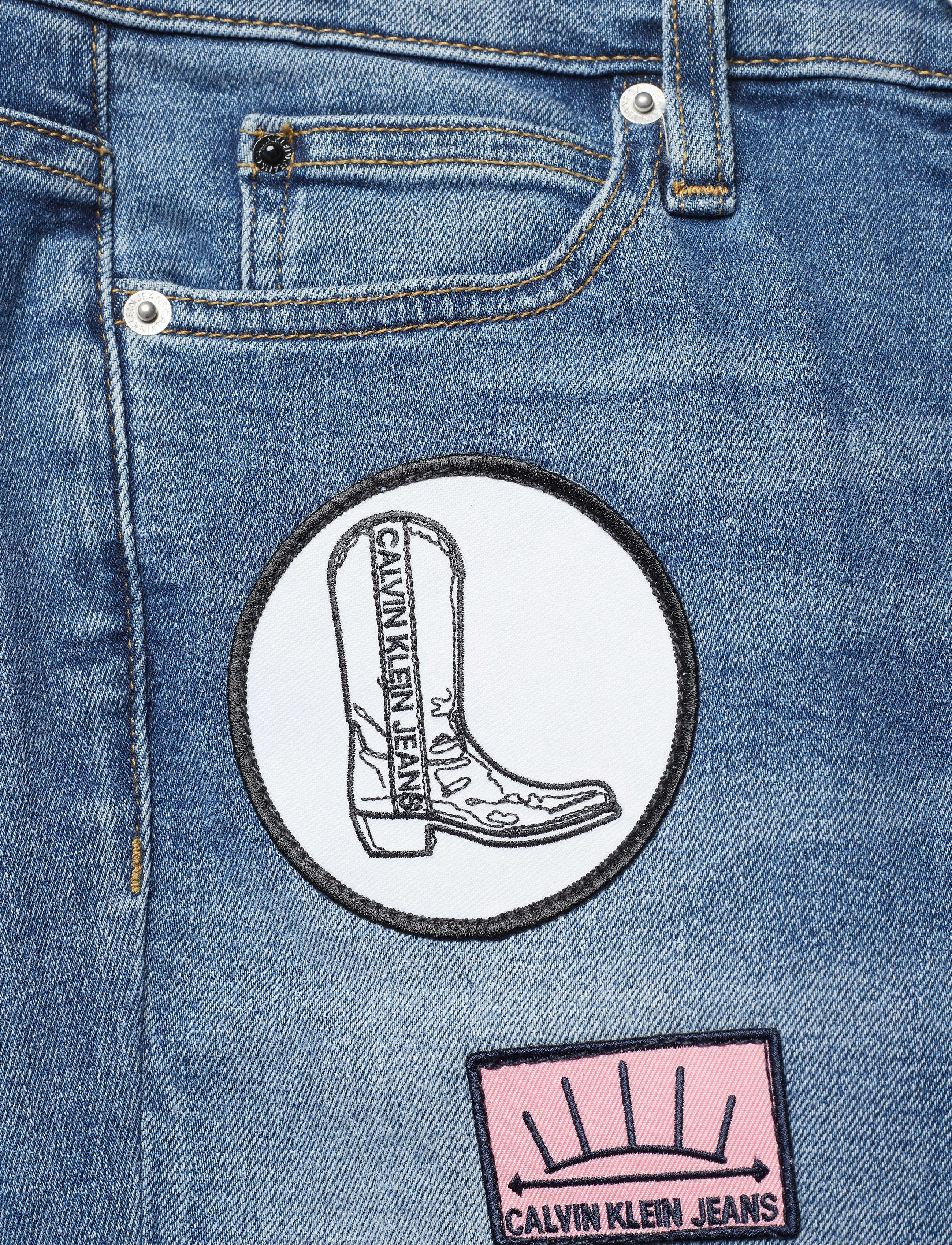 Calvin Klein Jeans - CKJ 011 MID RISE SKINNY ANKLE - suzak blue western badges - 2