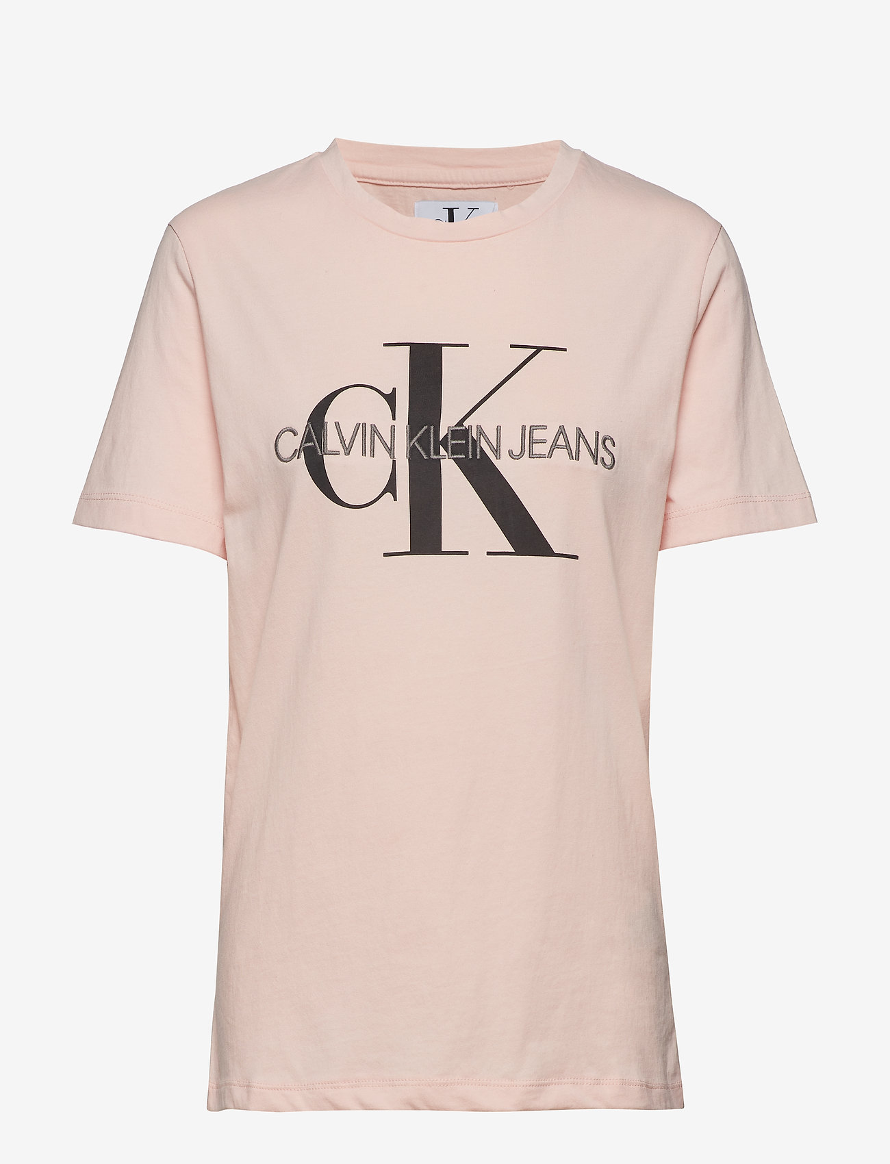 WASHED MONOGRAM STRAIGHT TEE - STRAWBERRY CREAM