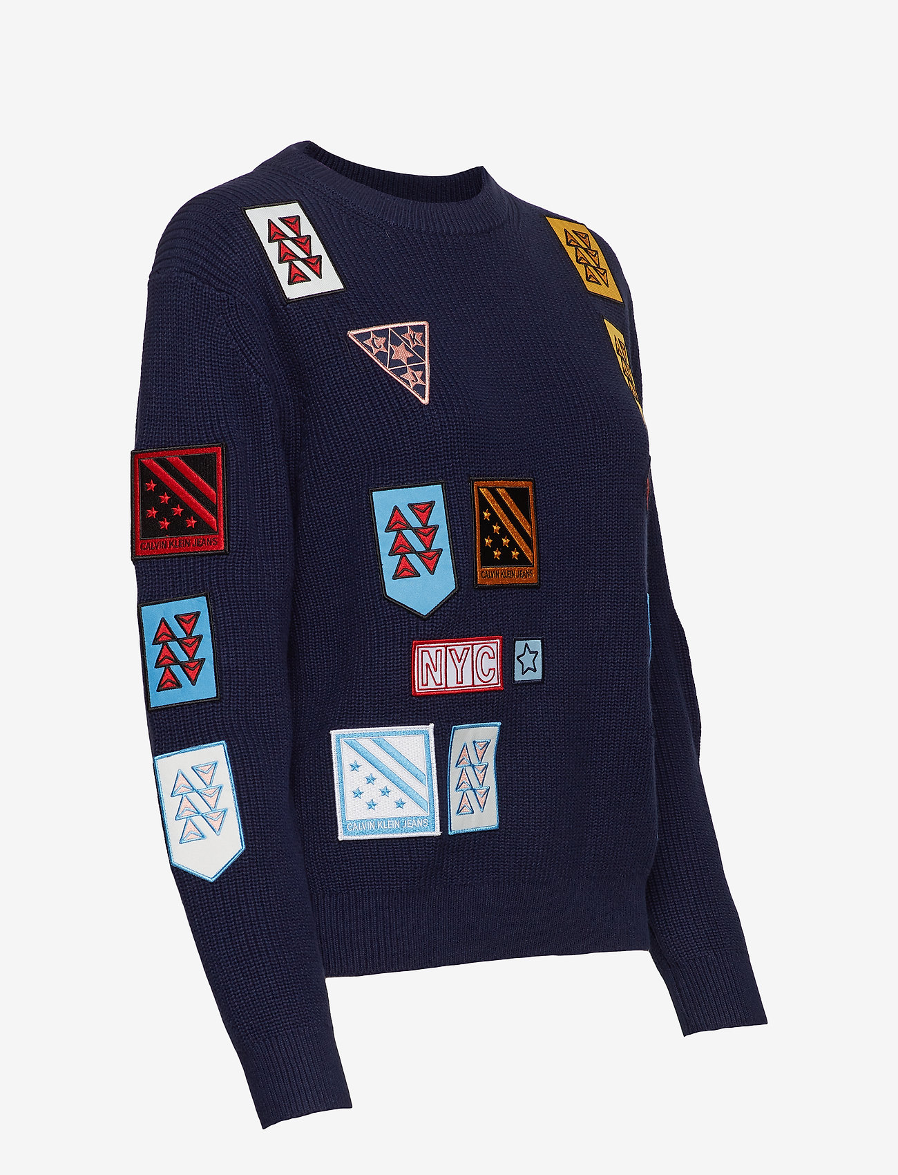 Calvin Klein Jeans - BADGES CN SWEATER - peacoat - 2