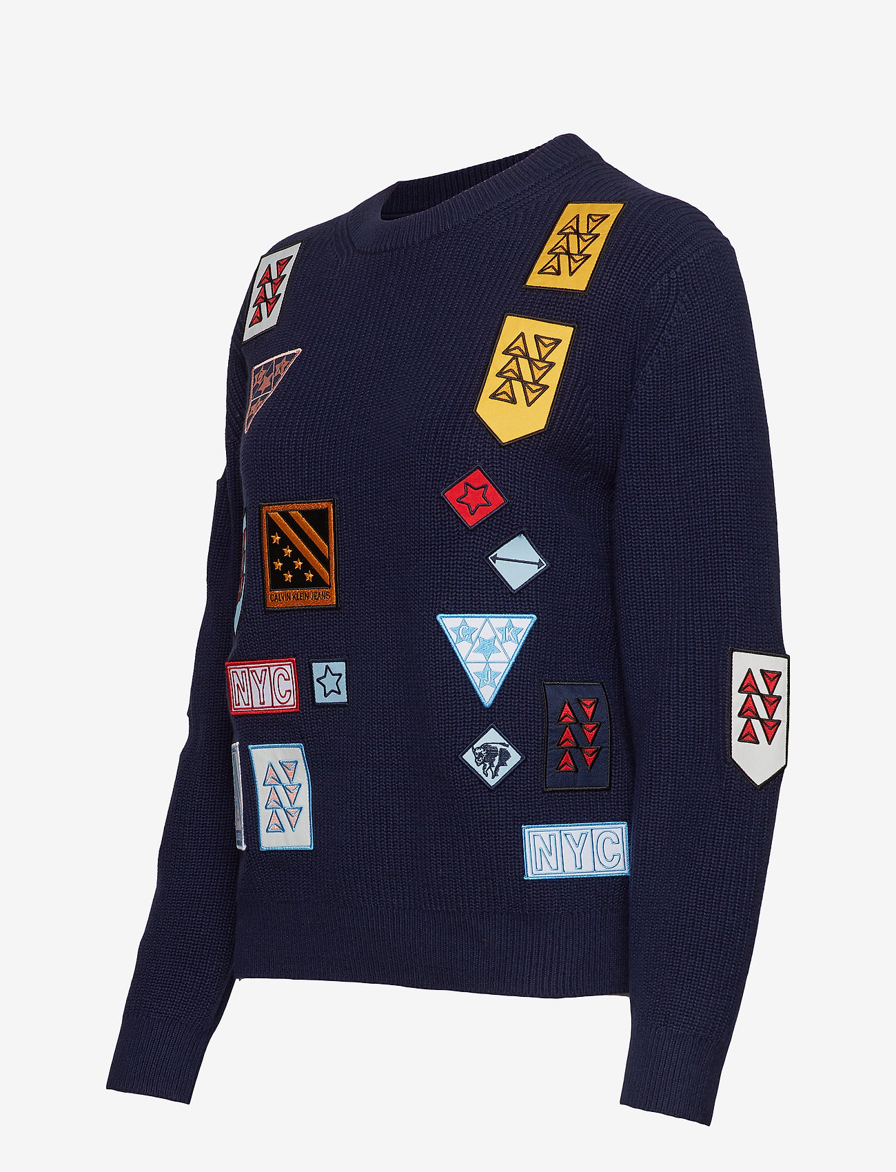 Calvin Klein Jeans - BADGES CN SWEATER - peacoat - 3