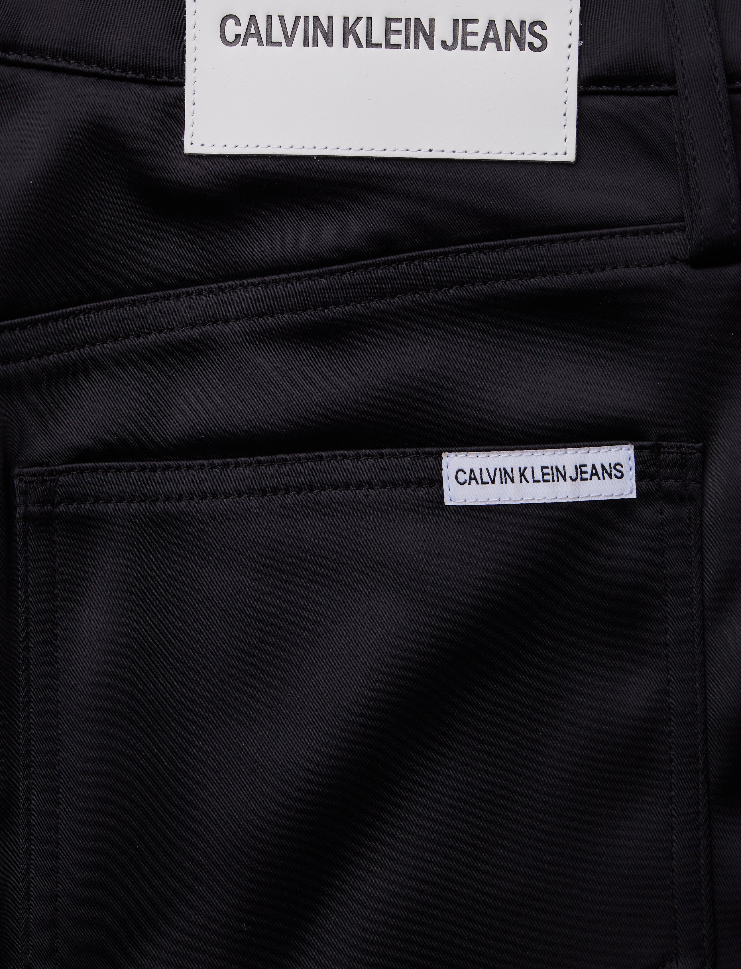 Calvin Klein Jeans - SATIN 5PKT MINI SKIR - ck black - 4