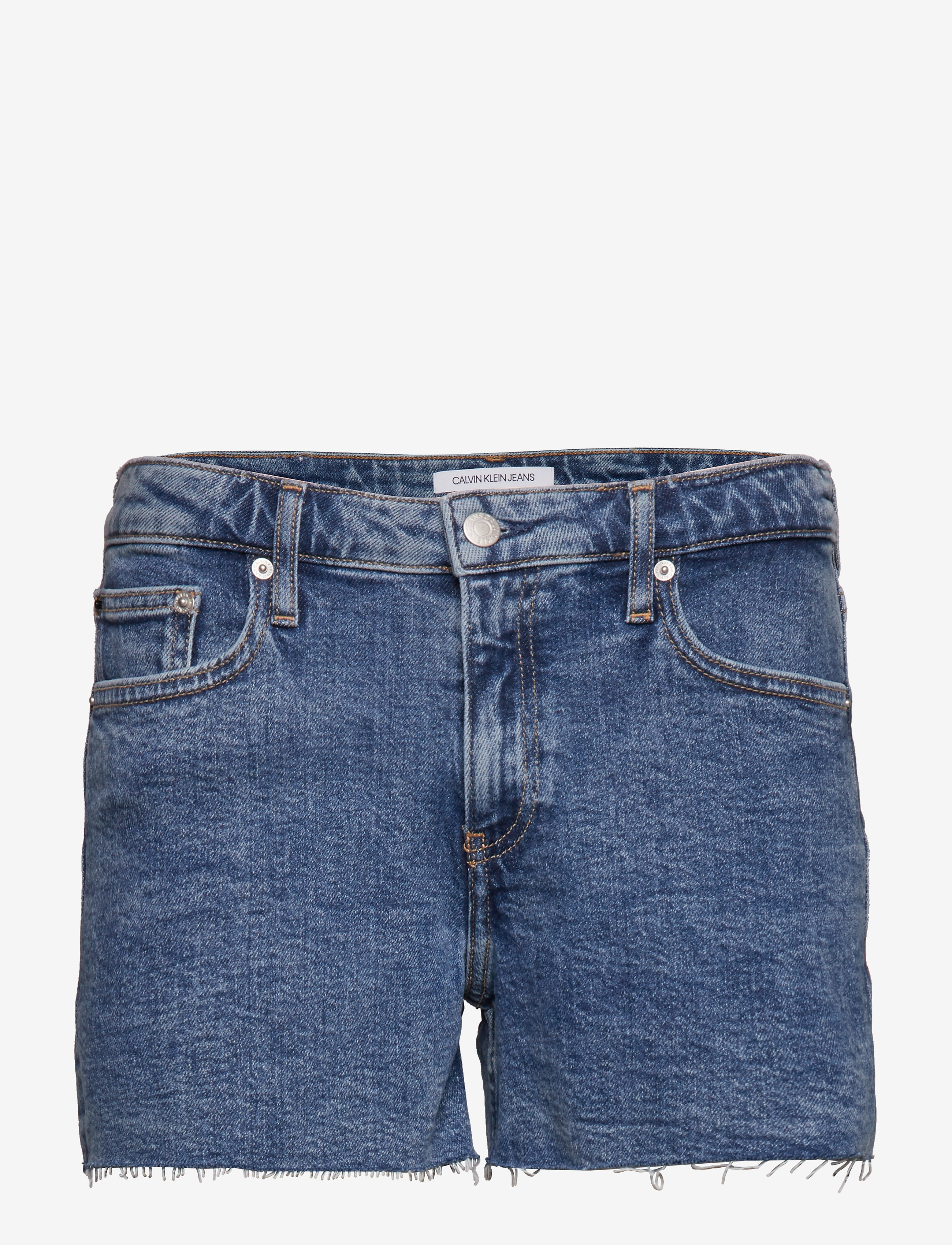Calvin Klein Jeans - MID RISE WEEKEND SHO - iconic mid stone raw embroider - 0