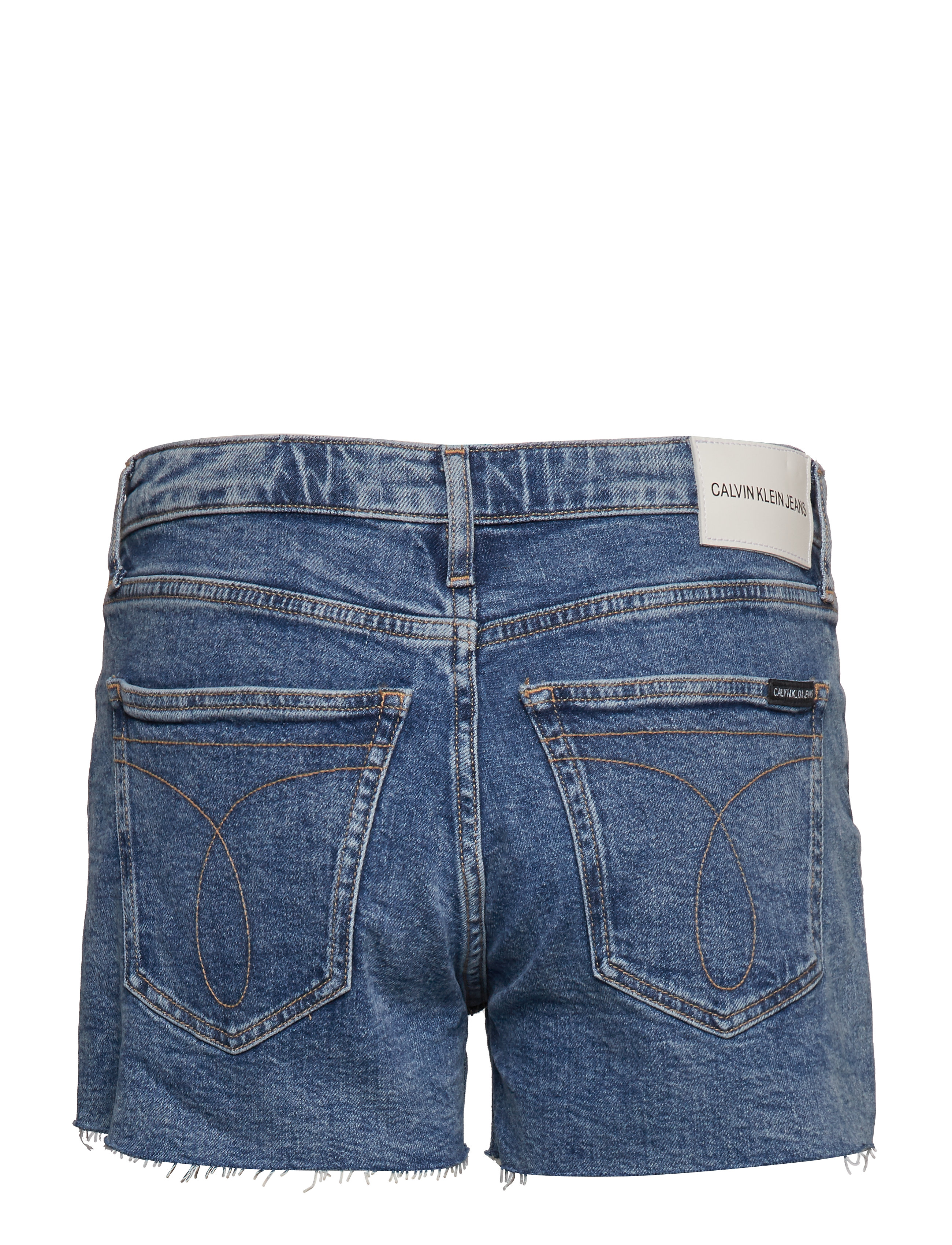 Calvin Klein Jeans - MID RISE WEEKEND SHO - iconic mid stone raw embroider - 1