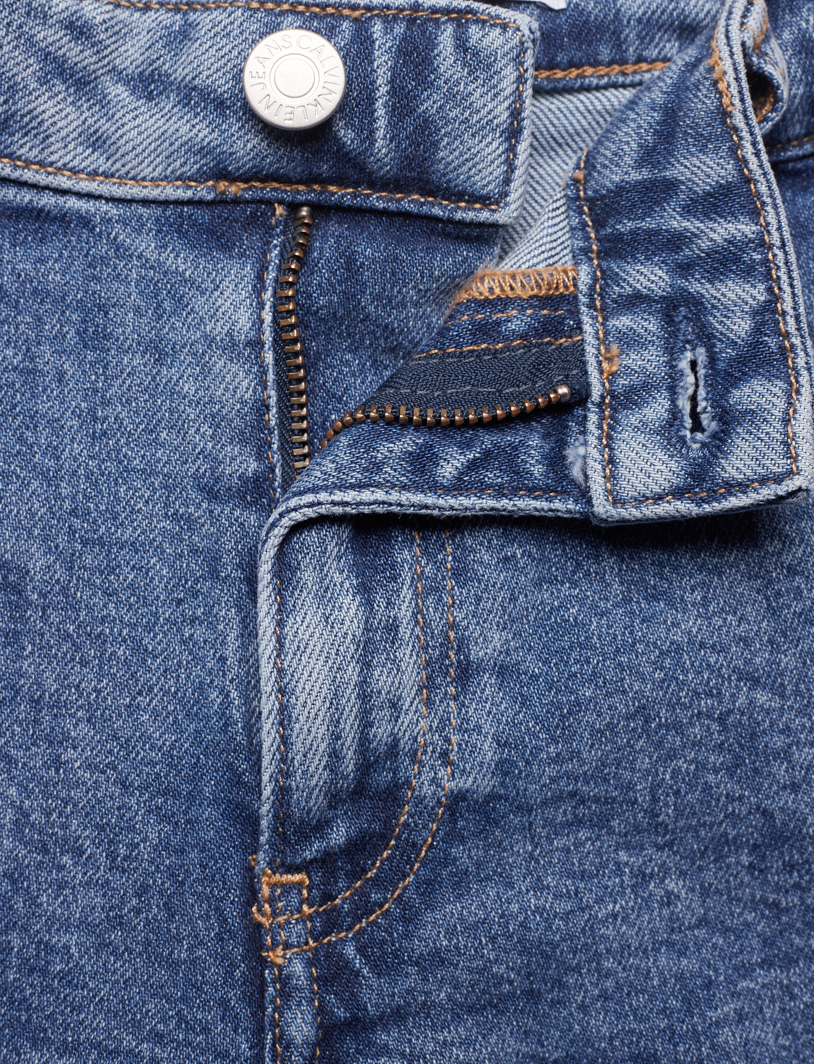 Calvin Klein Jeans - MID RISE WEEKEND SHO - iconic mid stone raw embroider - 4