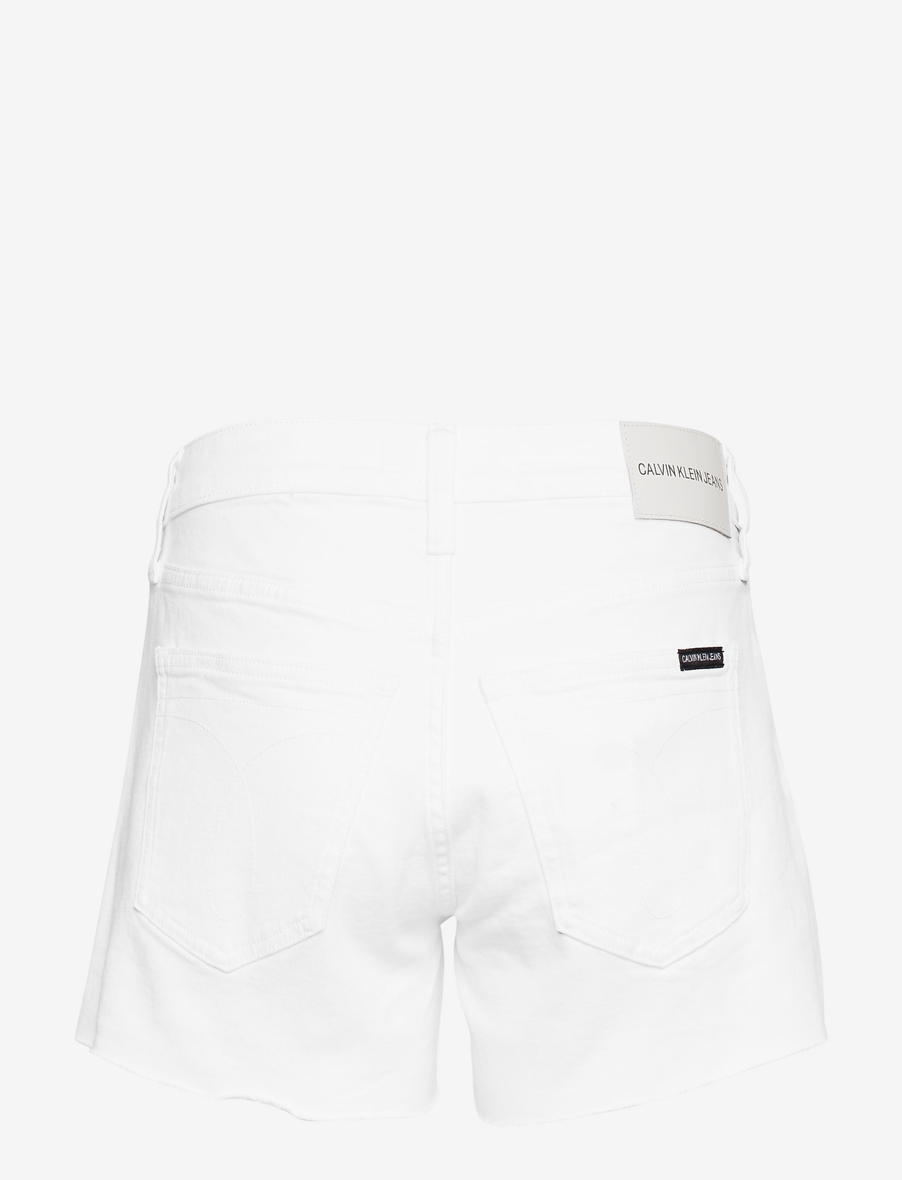 Calvin Klein Jeans - MID RISE WEEKEND SHORT - pop white raw embroidery blue - 1