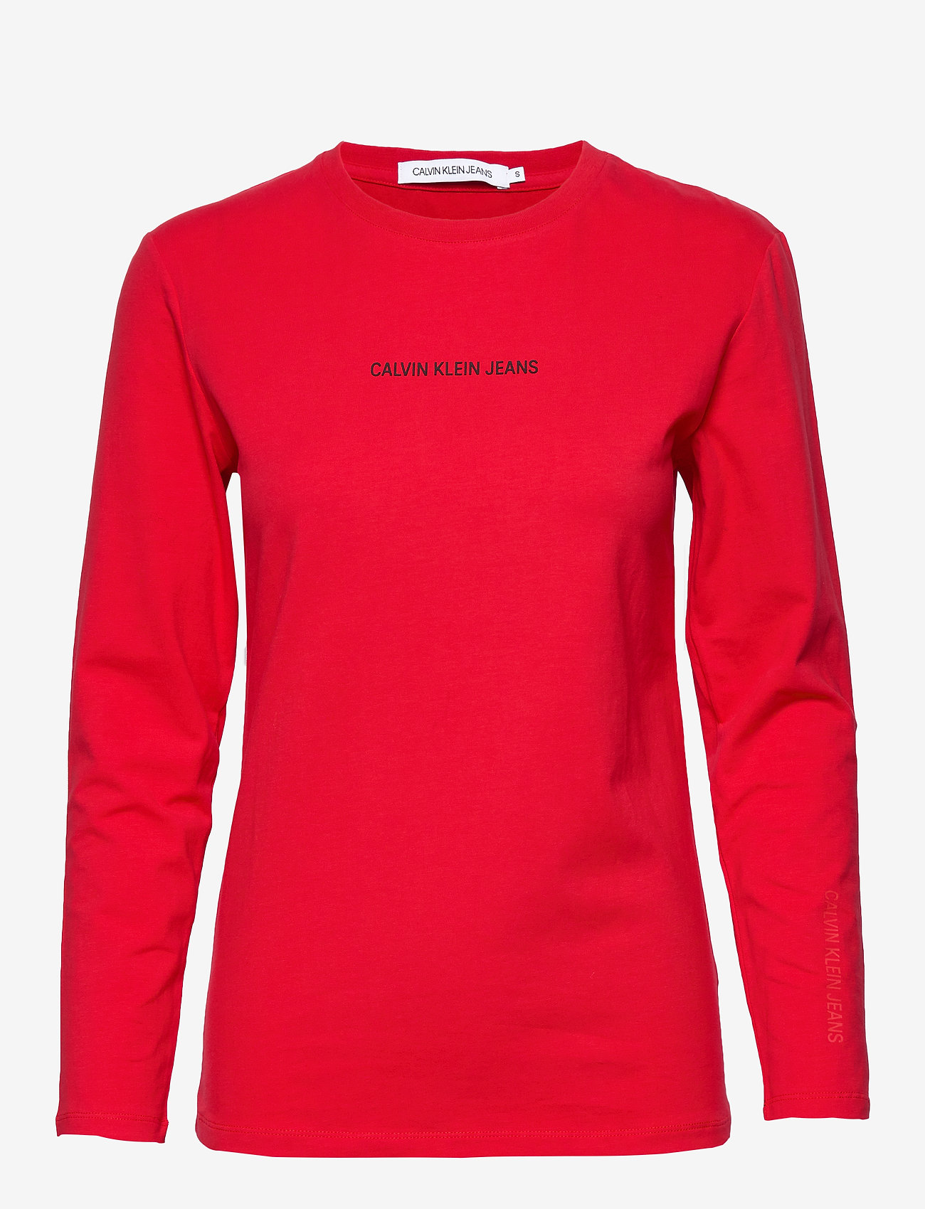 Calvin Klein Jeans - INST LOGO STRETCH LS SLIM TEE - racing red - 0