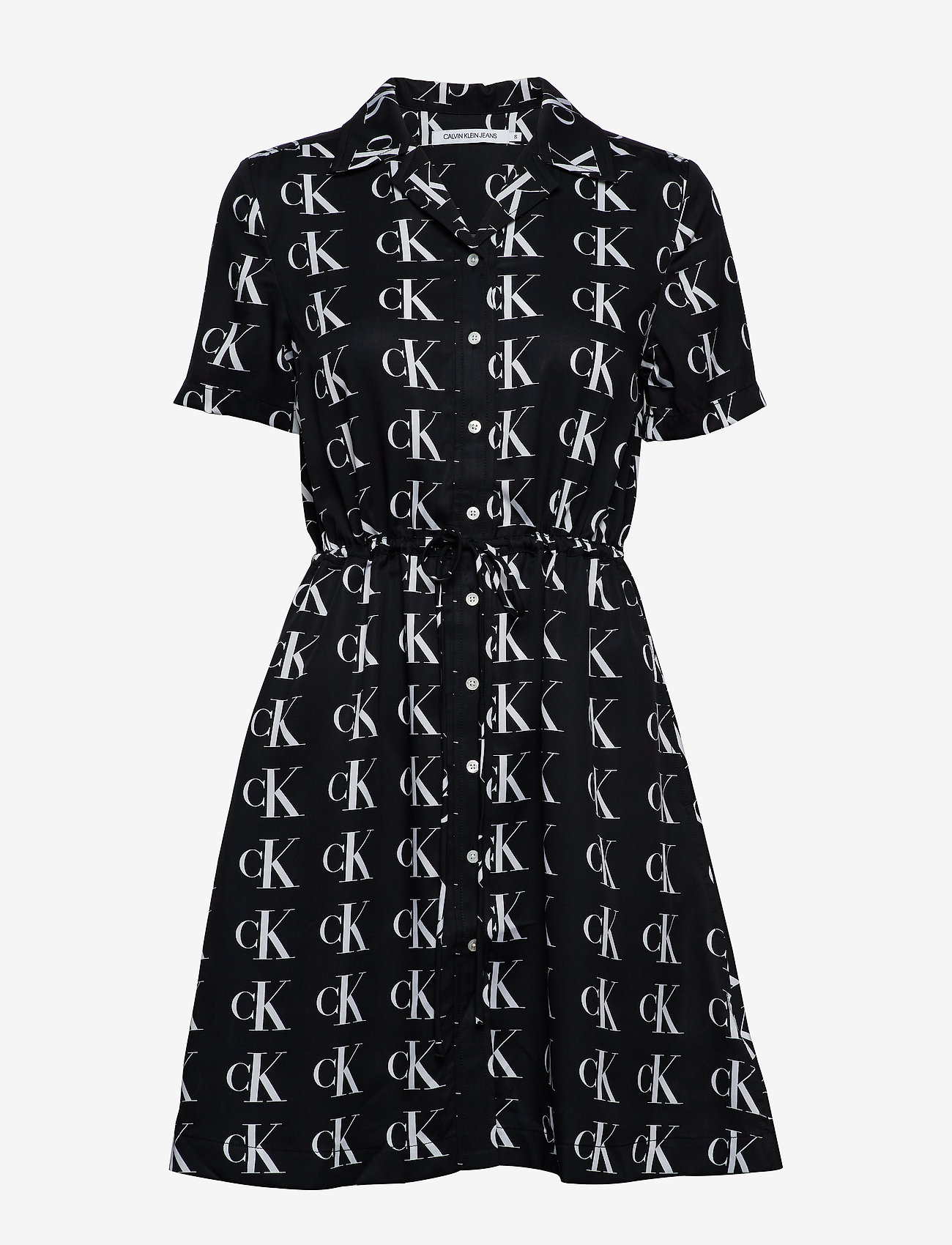 Calvin Klein Jeans - SS DINER DRESS - ck aop black/white logo - 0