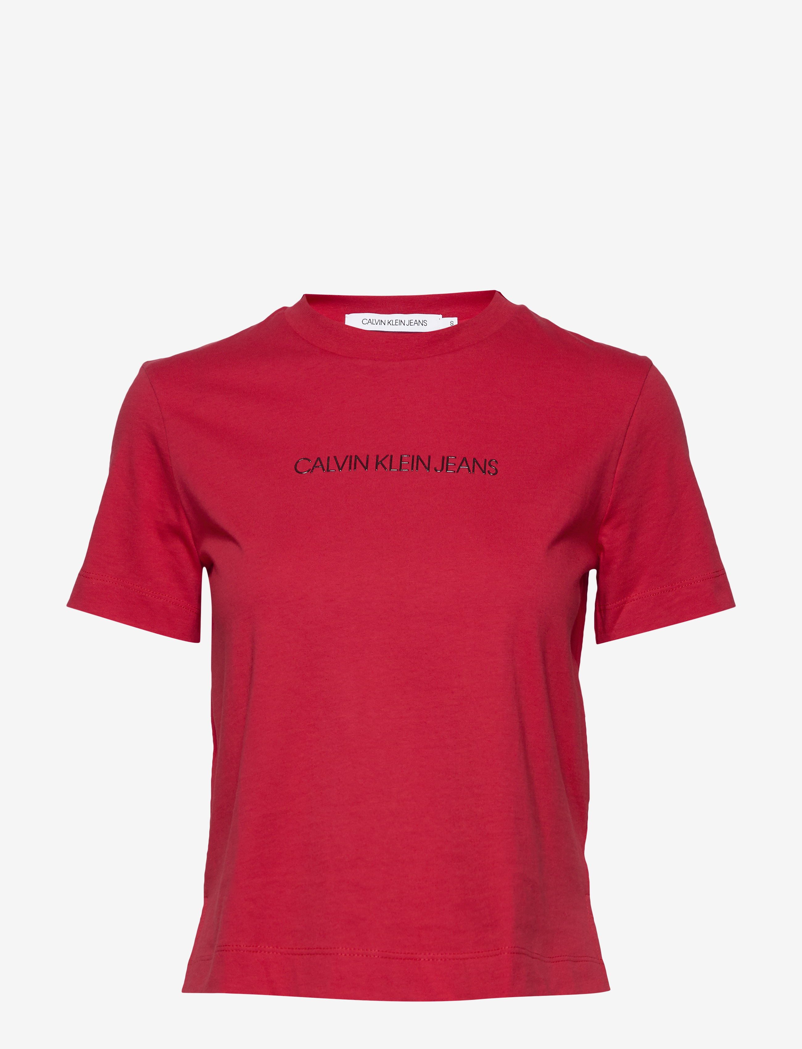 Calvin Klein Jeans - SHRUNKEN INSTITUTIONAL LOGO TEE - racing red - 0