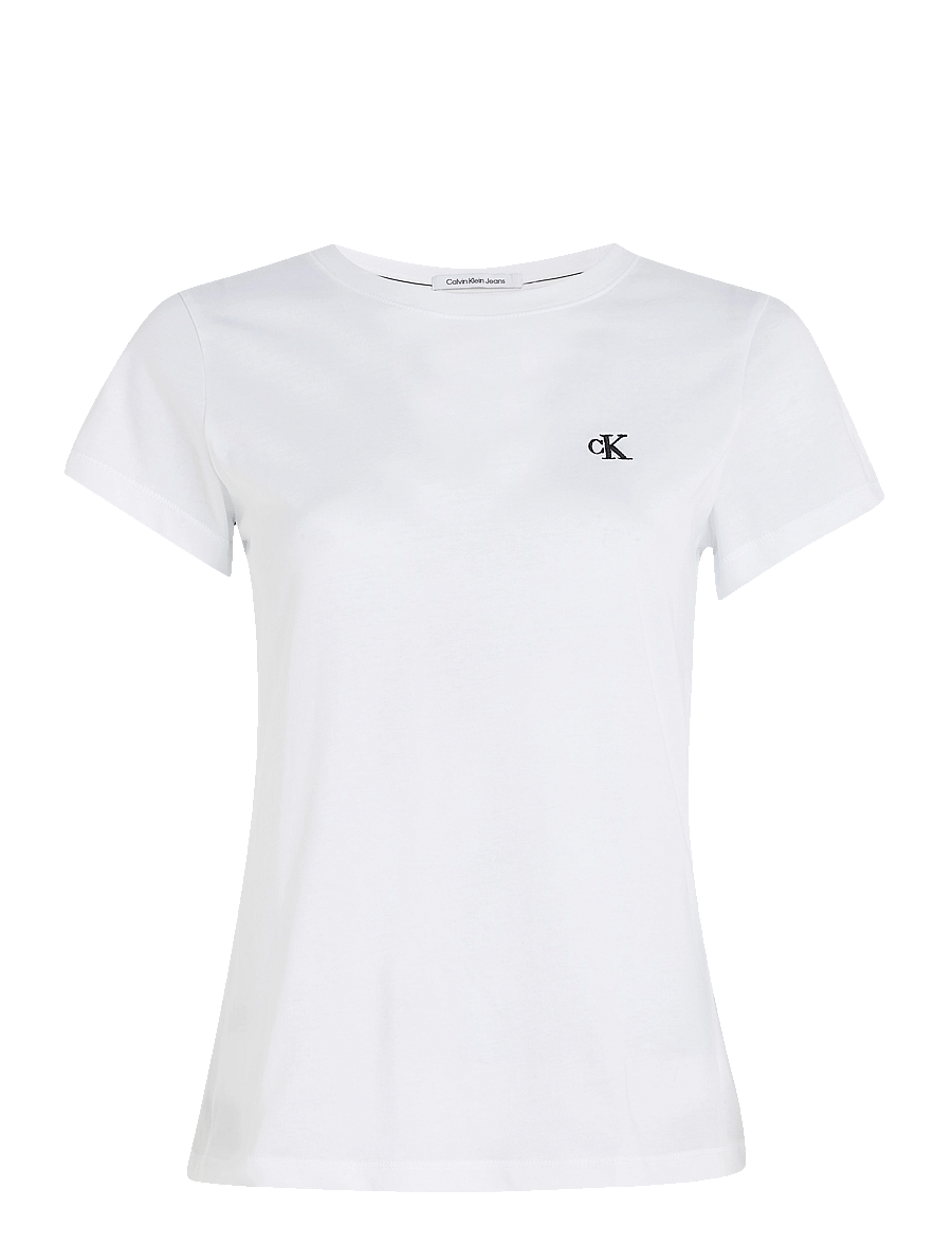 Calvin Klein Jeans - CK EMBROIDERY SLIM TEE - bright white - 1