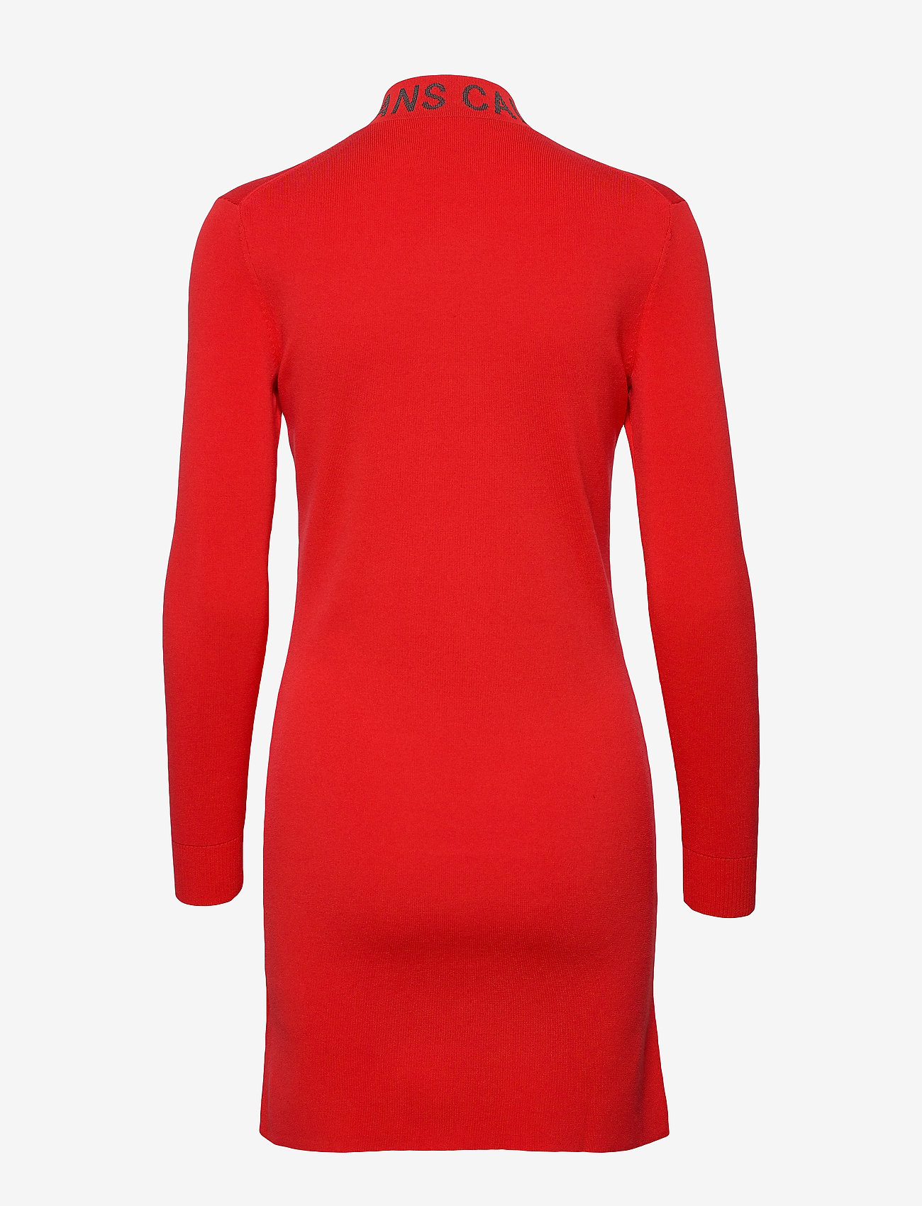 Calvin Klein Jeans - NECK LOGO FITTED SWEATER DRESS - racing red - 1
