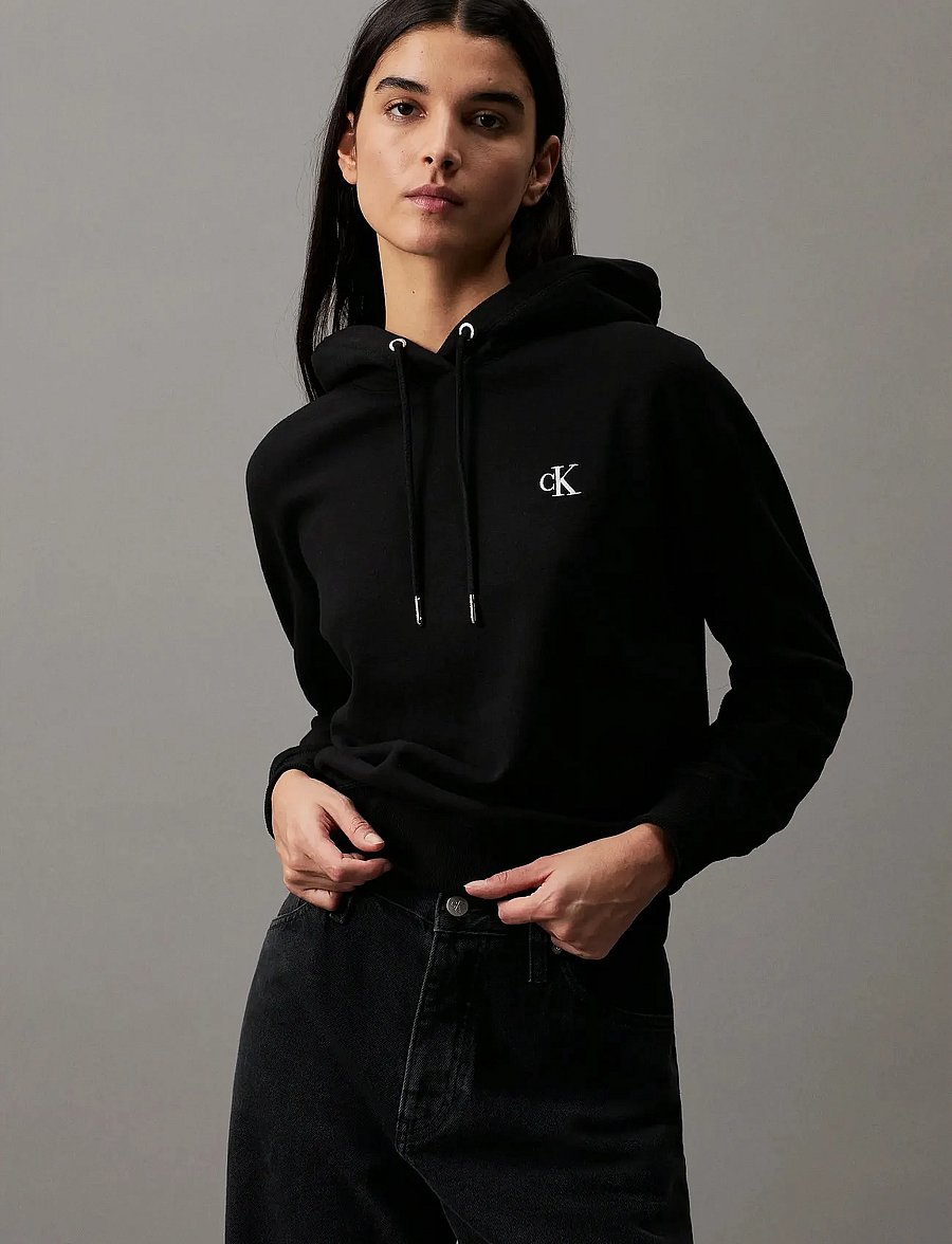 Calvin Klein Jeans - CK EMBROIDERY HOODIE - kapuzenpullover - ck black - 0