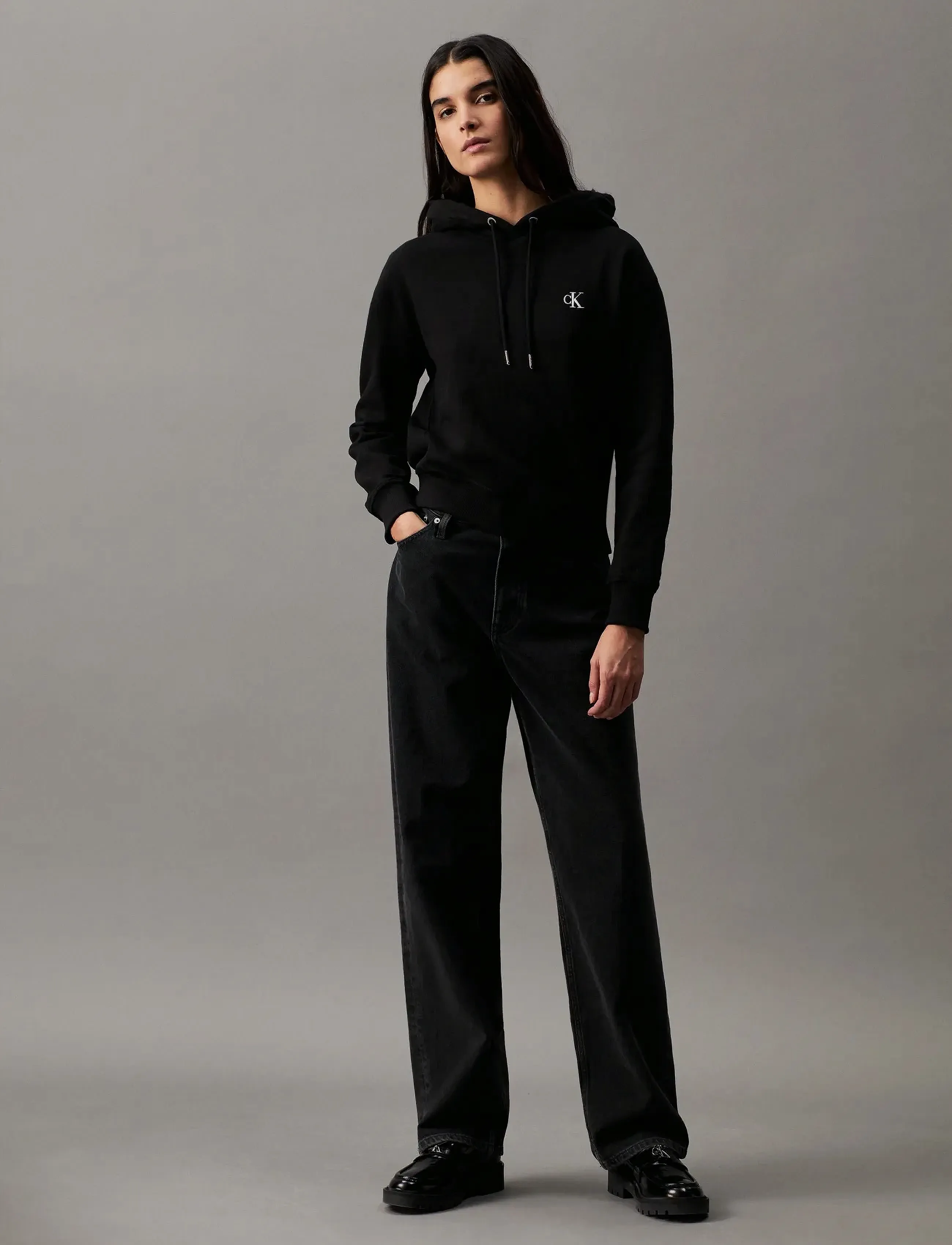 Calvin Klein Jeans - CK EMBROIDERY HOODIE - hettupeysur - ck black - 3
