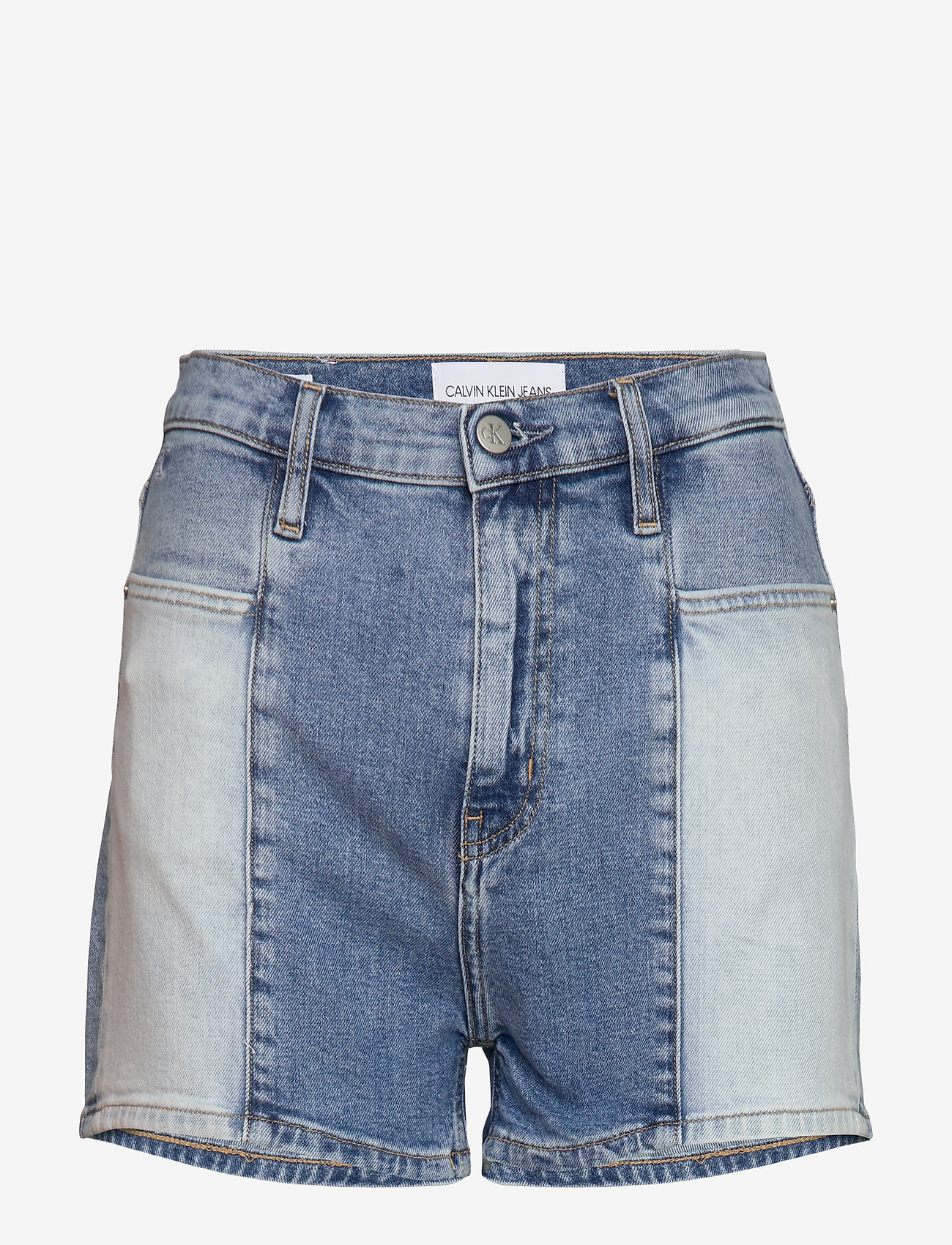 Calvin Klein Jeans - HIGH RISE SHORT - farkkushortsit - da102 bleach blue double shade - 0