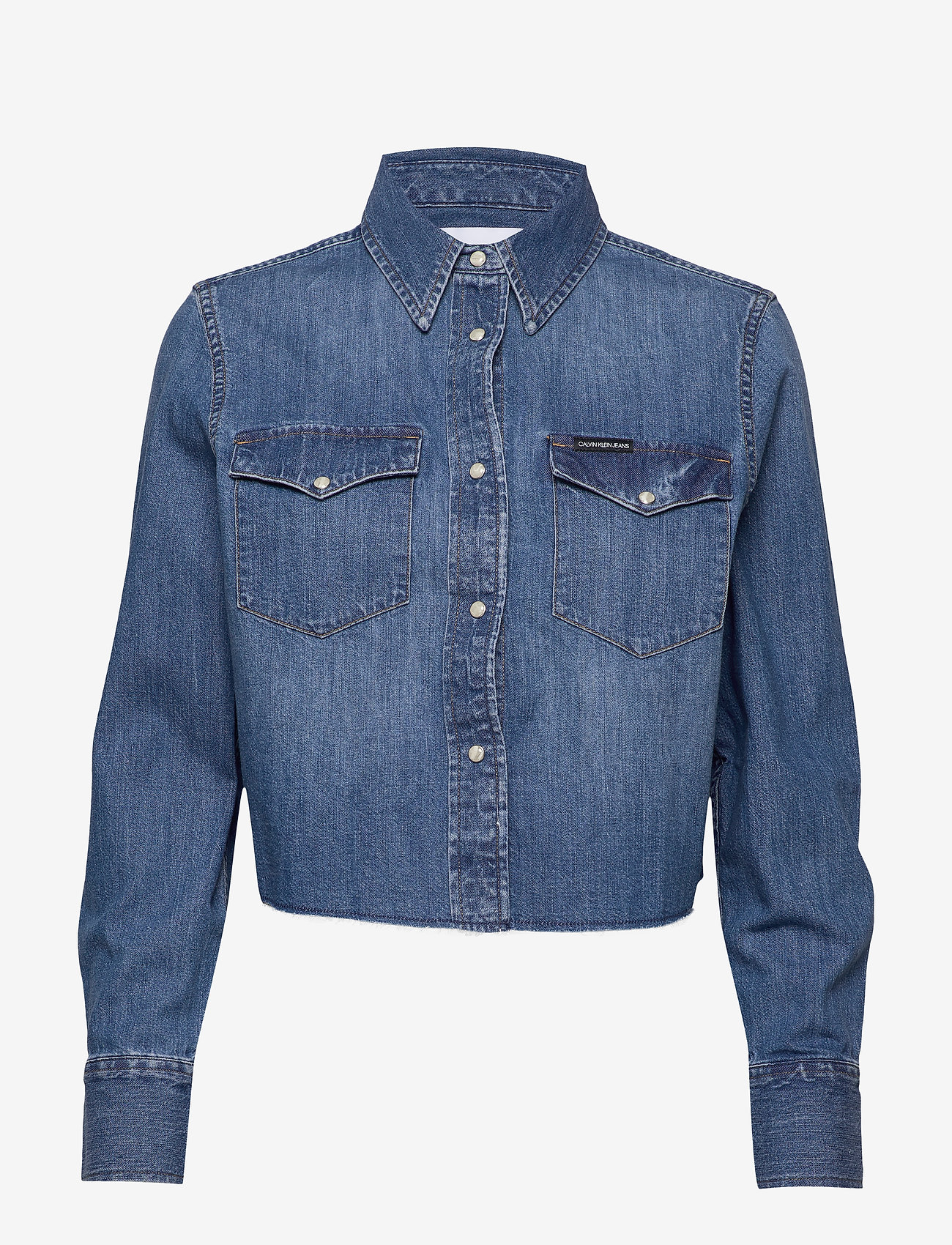 Calvin Klein Jeans - CROPPED MODERN WESTE - da097 mid blue - 0