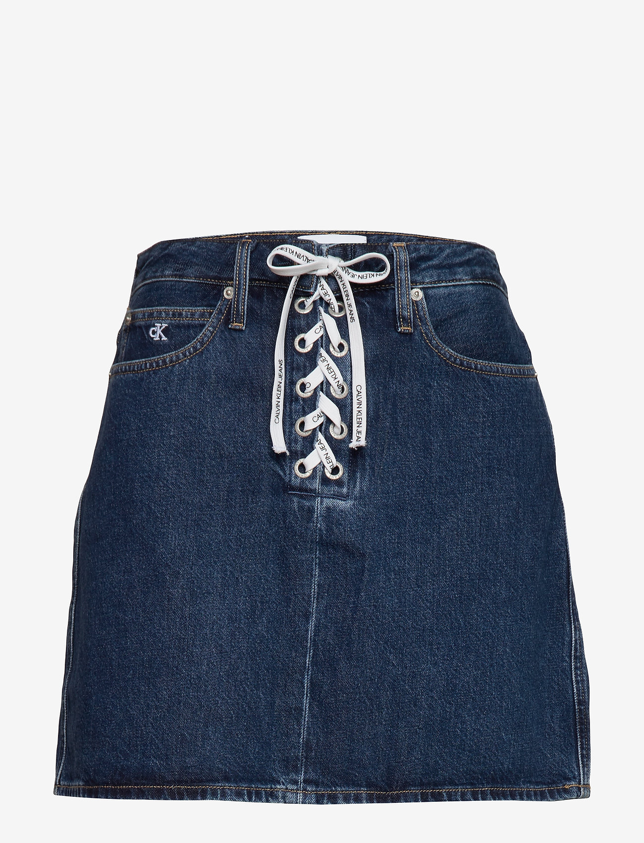 Calvin Klein Jeans - HIGH RISE MINI SKIRT - da081 dark blue stone lace - 0