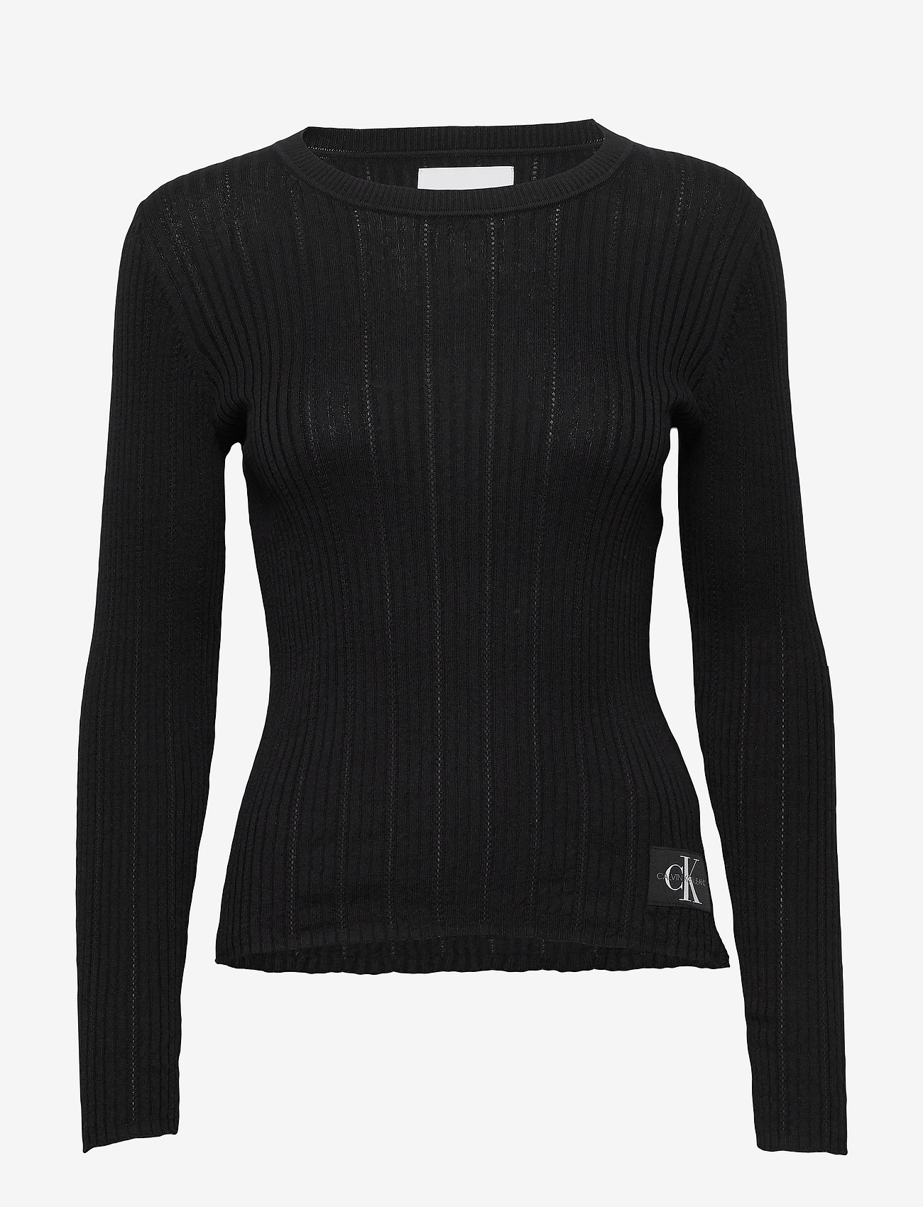 Calvin Klein Jeans - POINTELLE RIB SWEATE - ck black - 0