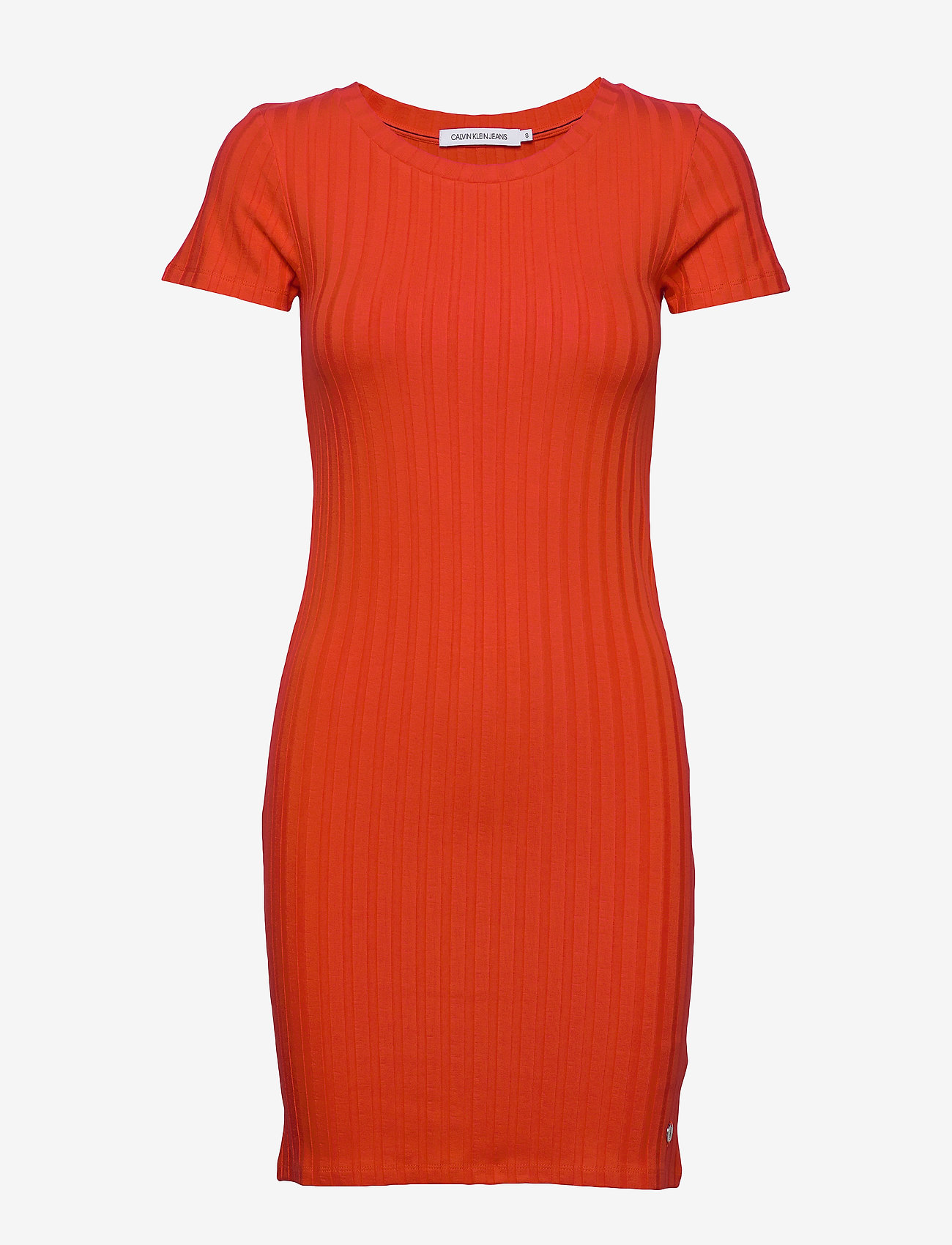 Calvin Klein Jeans - RIB SS DRESS - fiery red - 0