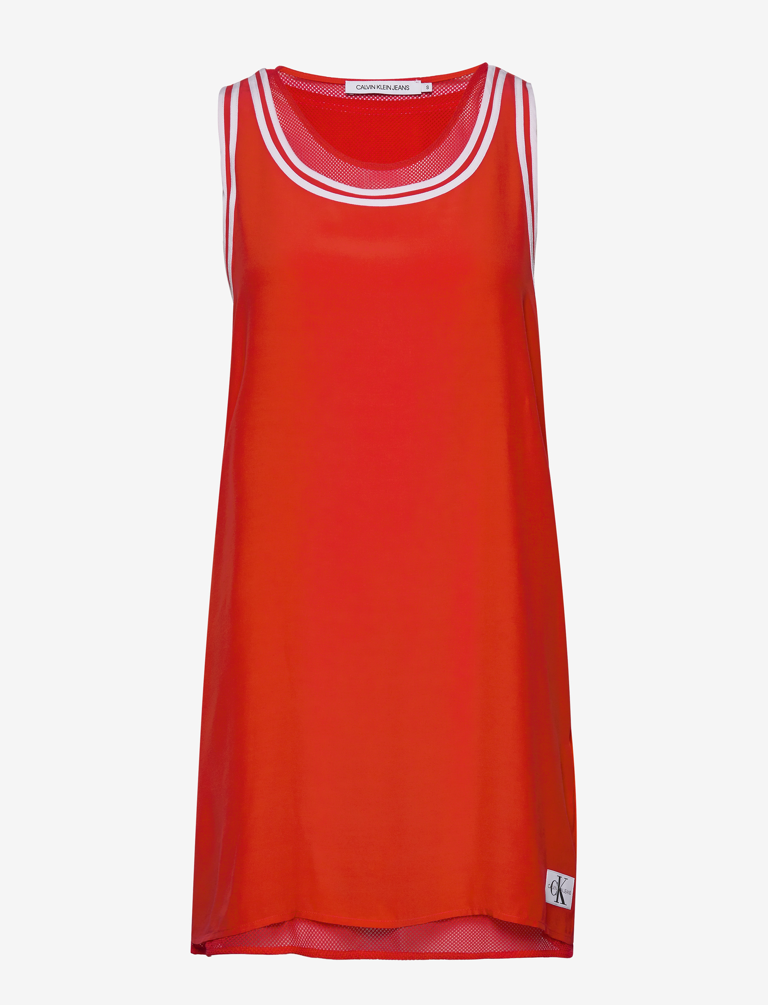 Calvin Klein Jeans - TANK DRESS WITH MESH LINING - fiery red - 0