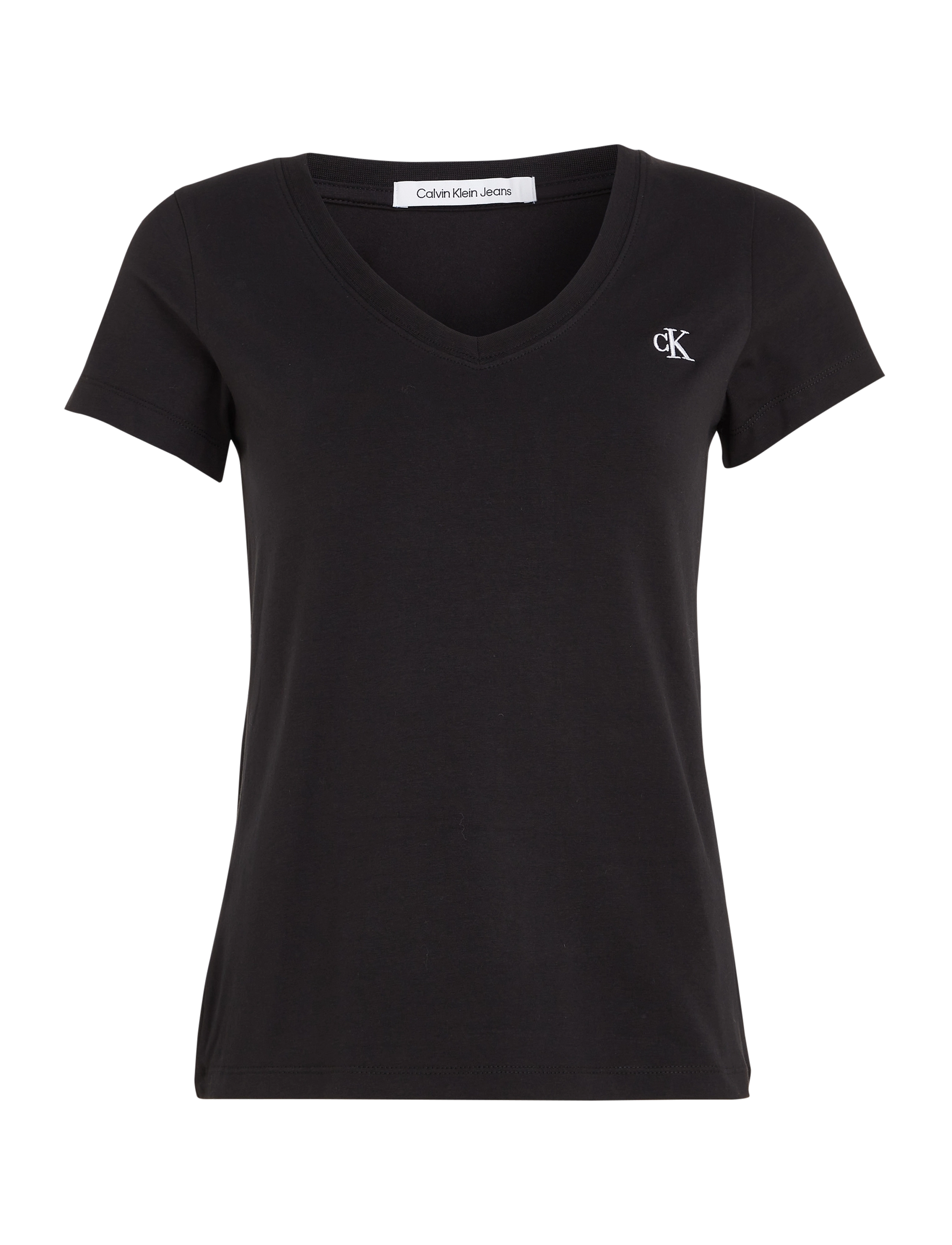 Calvin Klein Jeans CK EMBROIDERY STRETCH V-NECK - Calvin Klein - CK BLACK / black