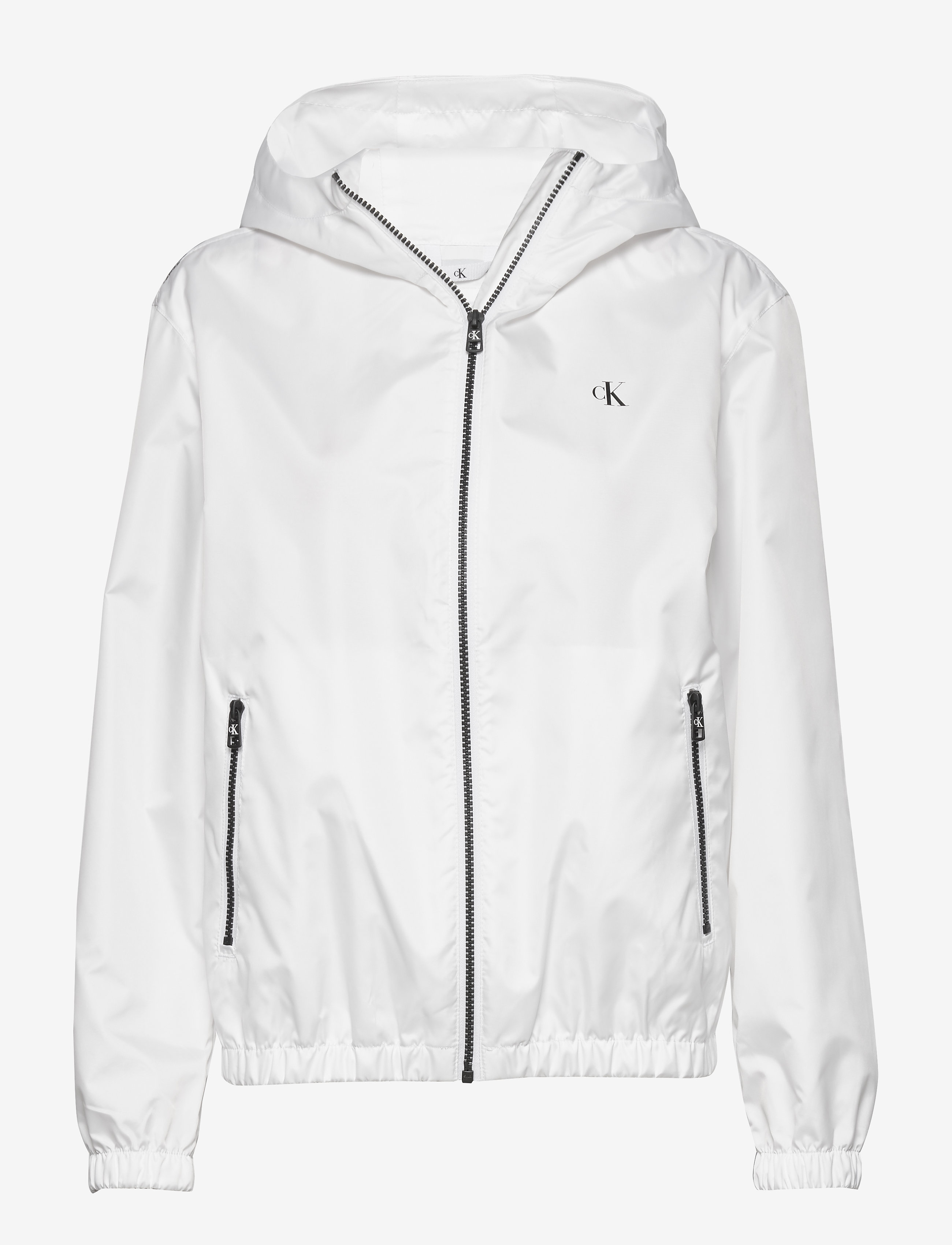 Calvin Klein Jeans - LARGE CK LOGO HOODED ZIP THROUGH - bright white - 0