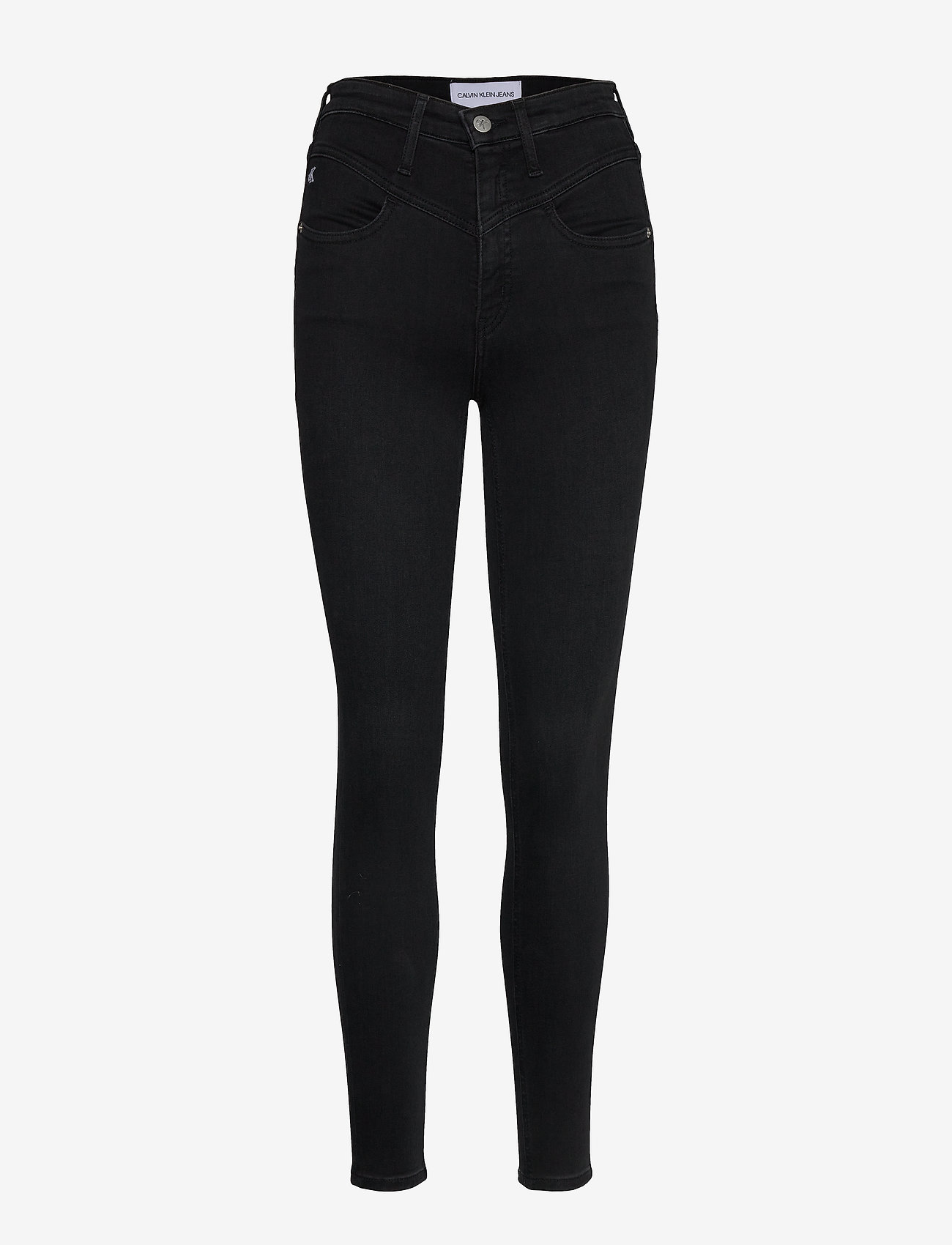 Calvin Klein Jeans - HIGH RISE SUPER SKINNY ANKLE - ab045 washed black yoke - 0