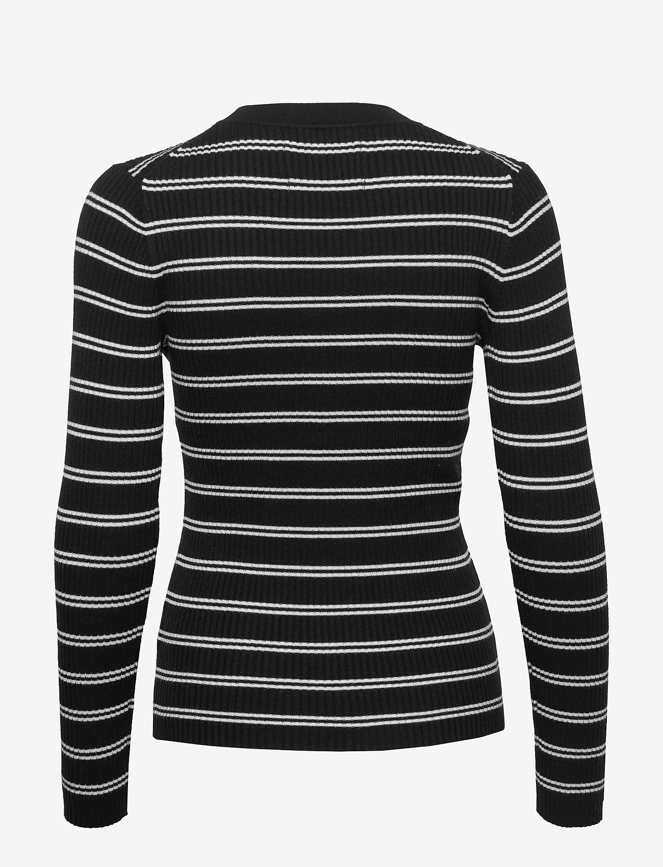 Calvin Klein Jeans - STRIPE RIB SWEATER - ck black / bright white - 1