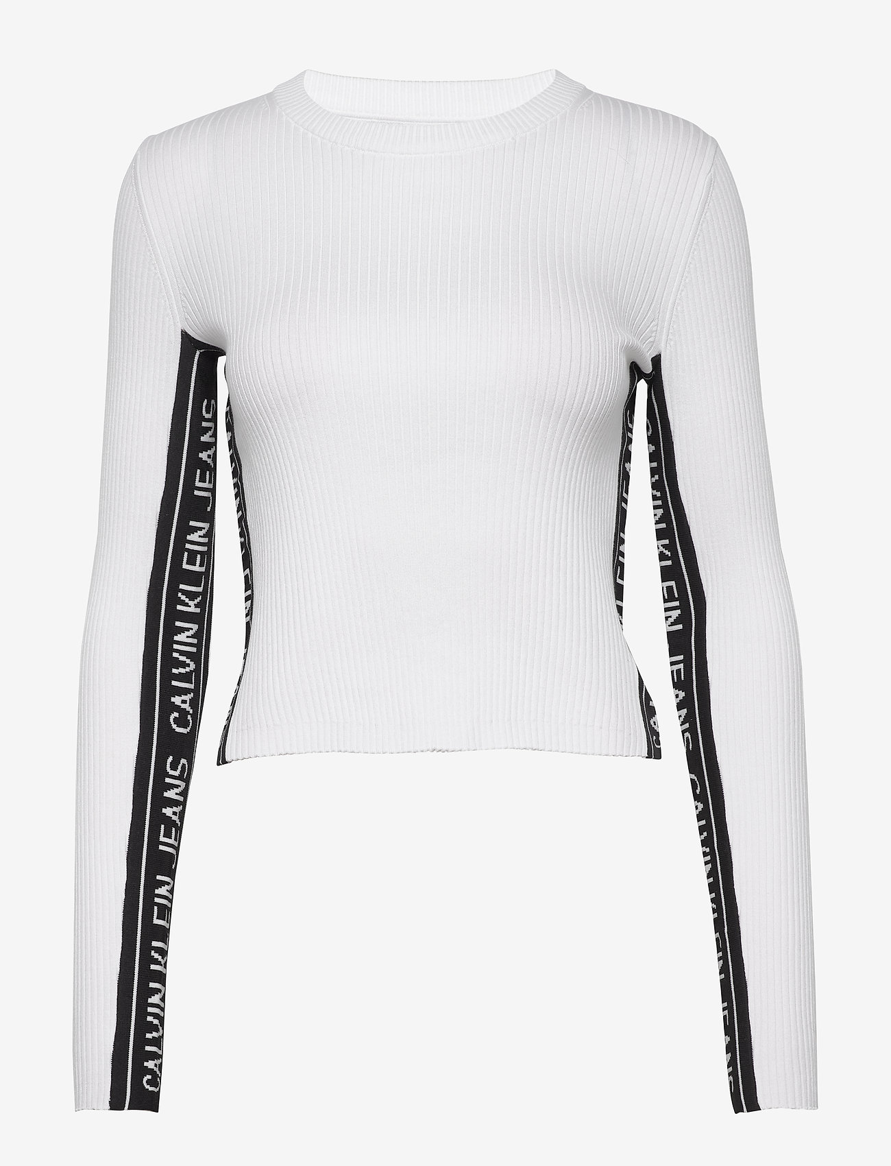 Calvin Klein Jeans - STRIPE LOGO SWEATER - bright white - 0