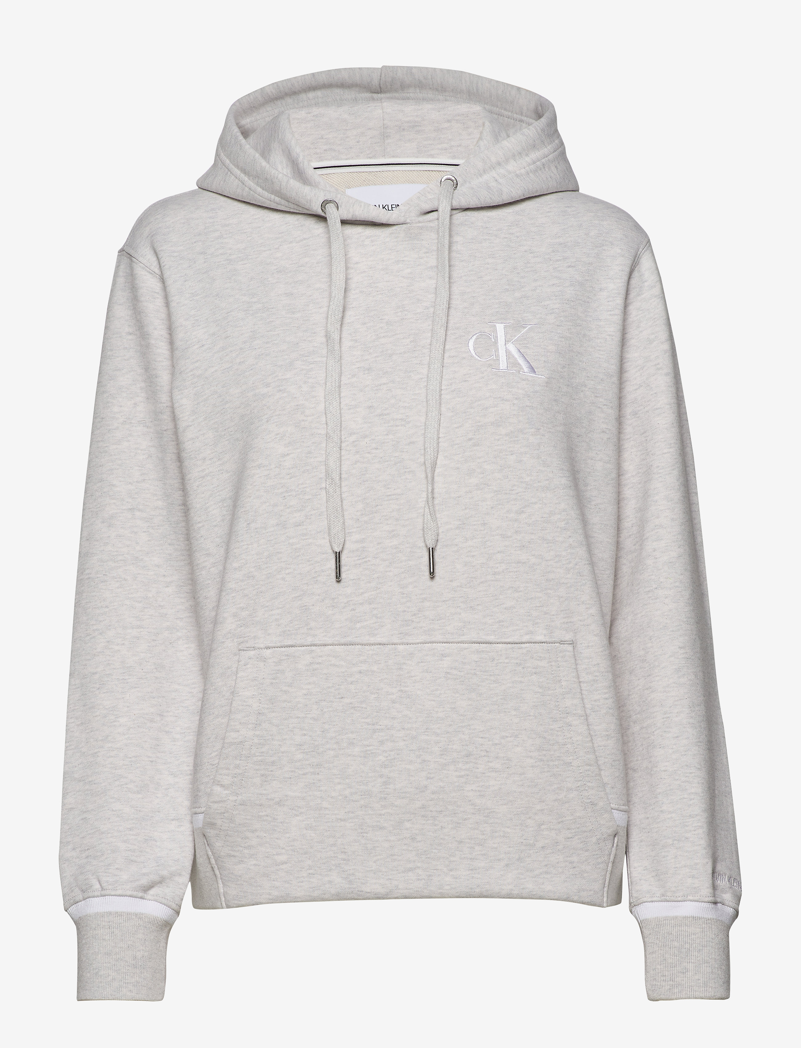 Calvin Klein Jeans - CK EMBROIDERY TIPPING HOODIE - white grey heather - 0