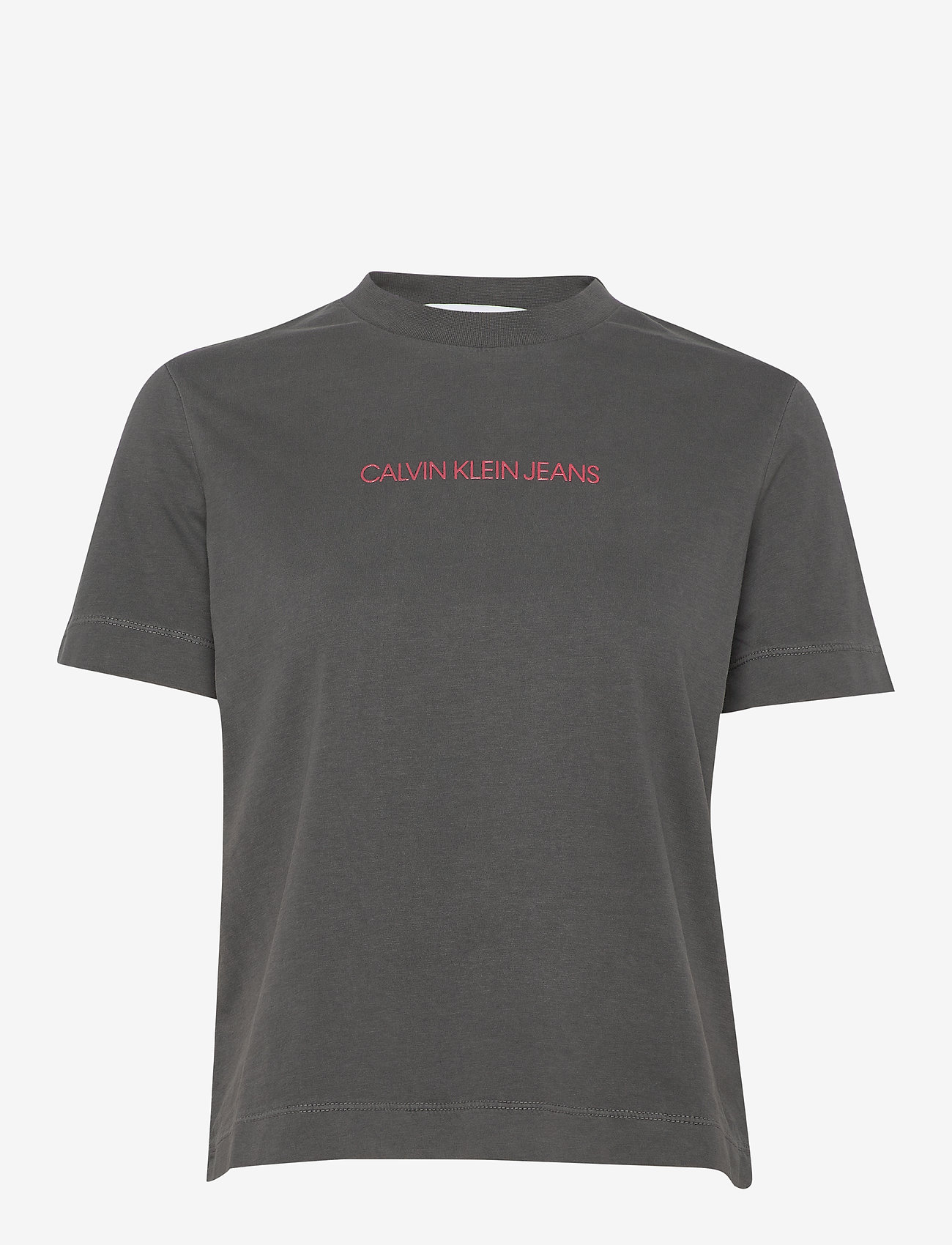 Calvin Klein Jeans - SHRUNKEN INSTITUTIONAL GMD TEE - aluminium grey - 0