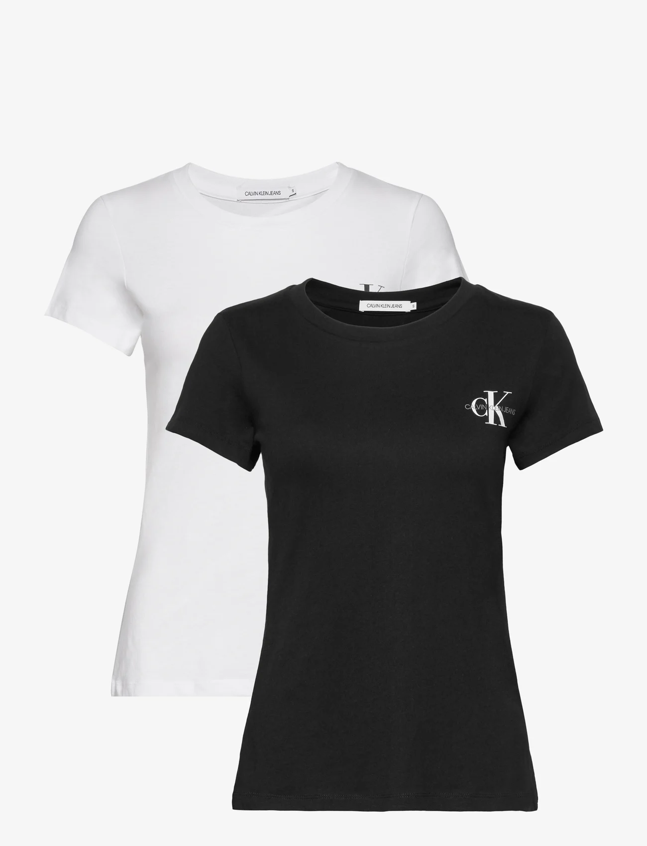 Calvin Klein Jeans - 2-PACK MONOGRAM SLIM TEE - t-shirts - ck black/bright white - 1