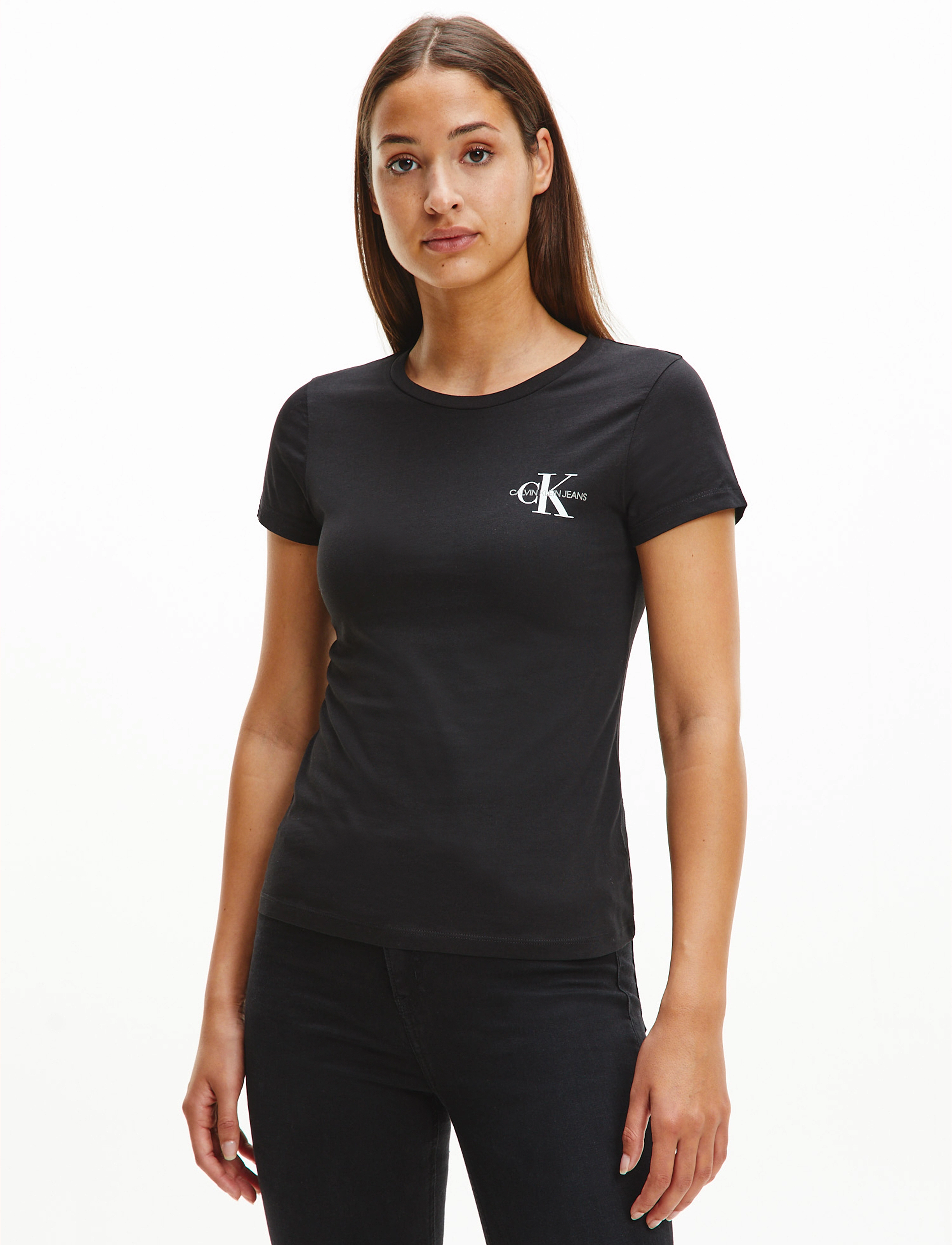 Calvin Klein Jeans - 2-PACK MONOGRAM SLIM TEE - ck black/bright white - 2