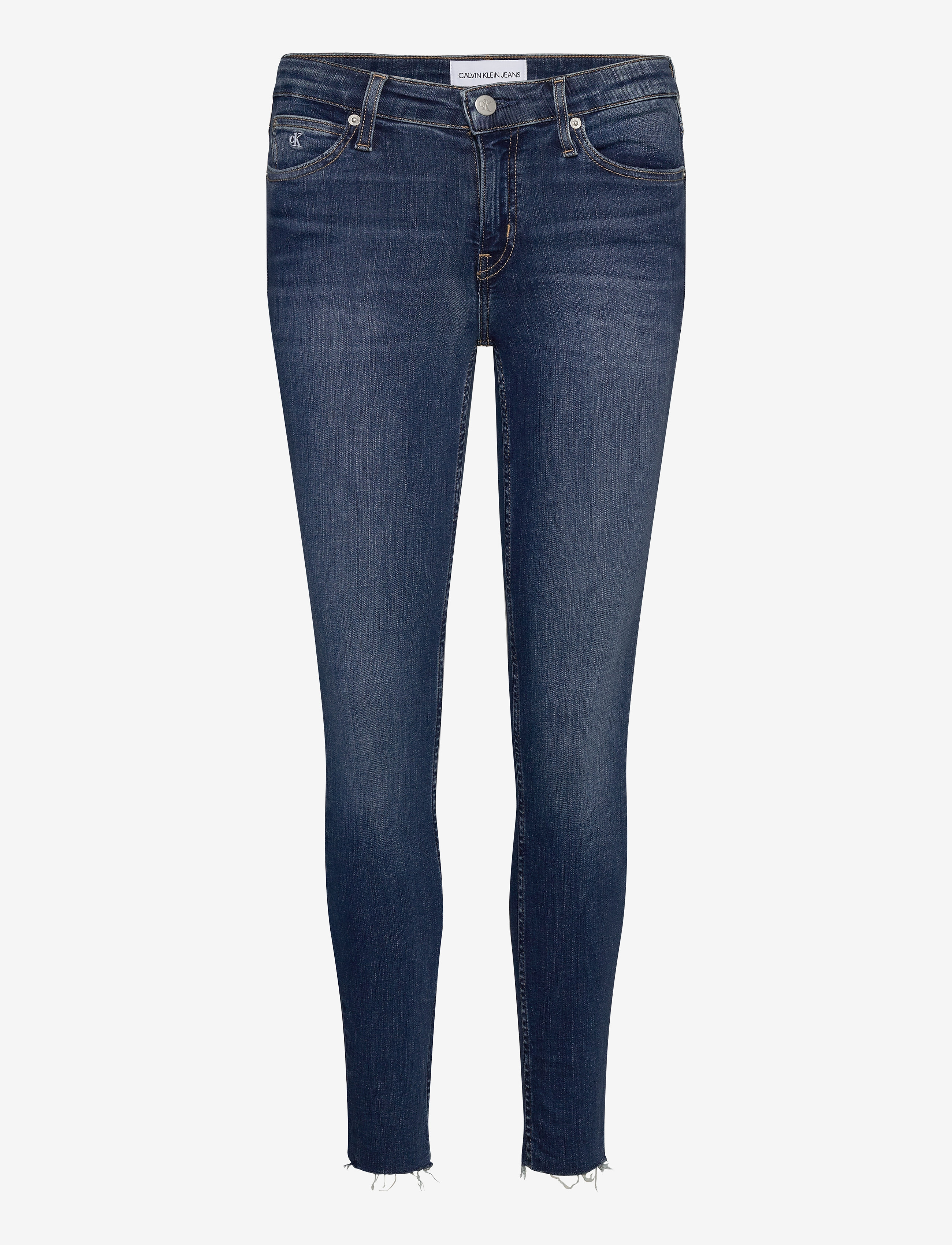 Calvin Klein Jeans - CKJ 011 MID RISE SKINNY ANKLE - ab115 dark blue embro rwh - 0