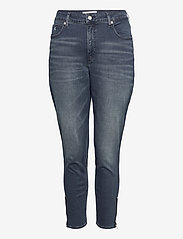 Calvin Klein Jeans - HIGH RISE SKINNY ANKLE - skinny jeans - bb234 - blue black logo zip hem - 0