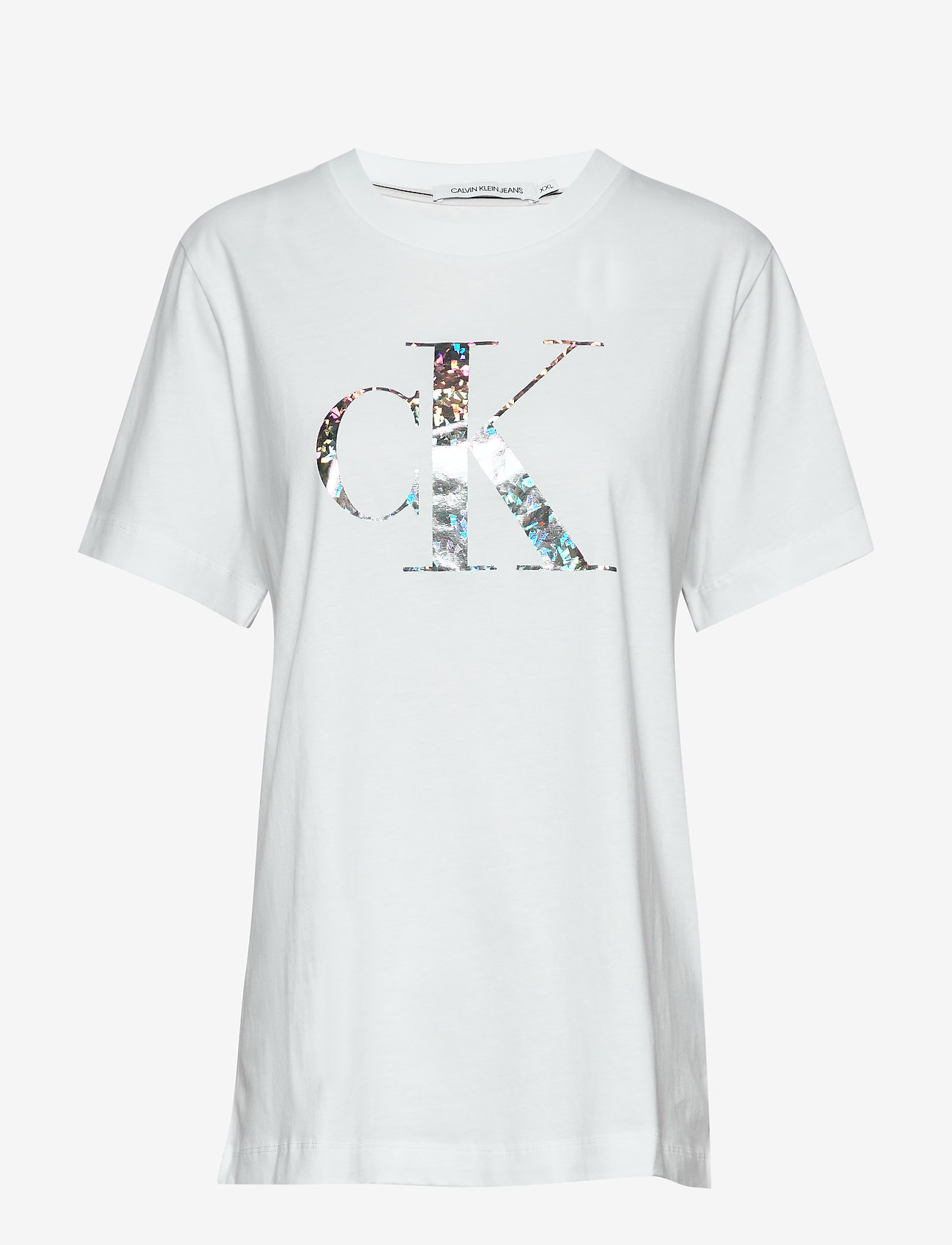 Calvin Klein Jeans - PLUS IRIDESCENT METALLIC TEE - bright white - 0