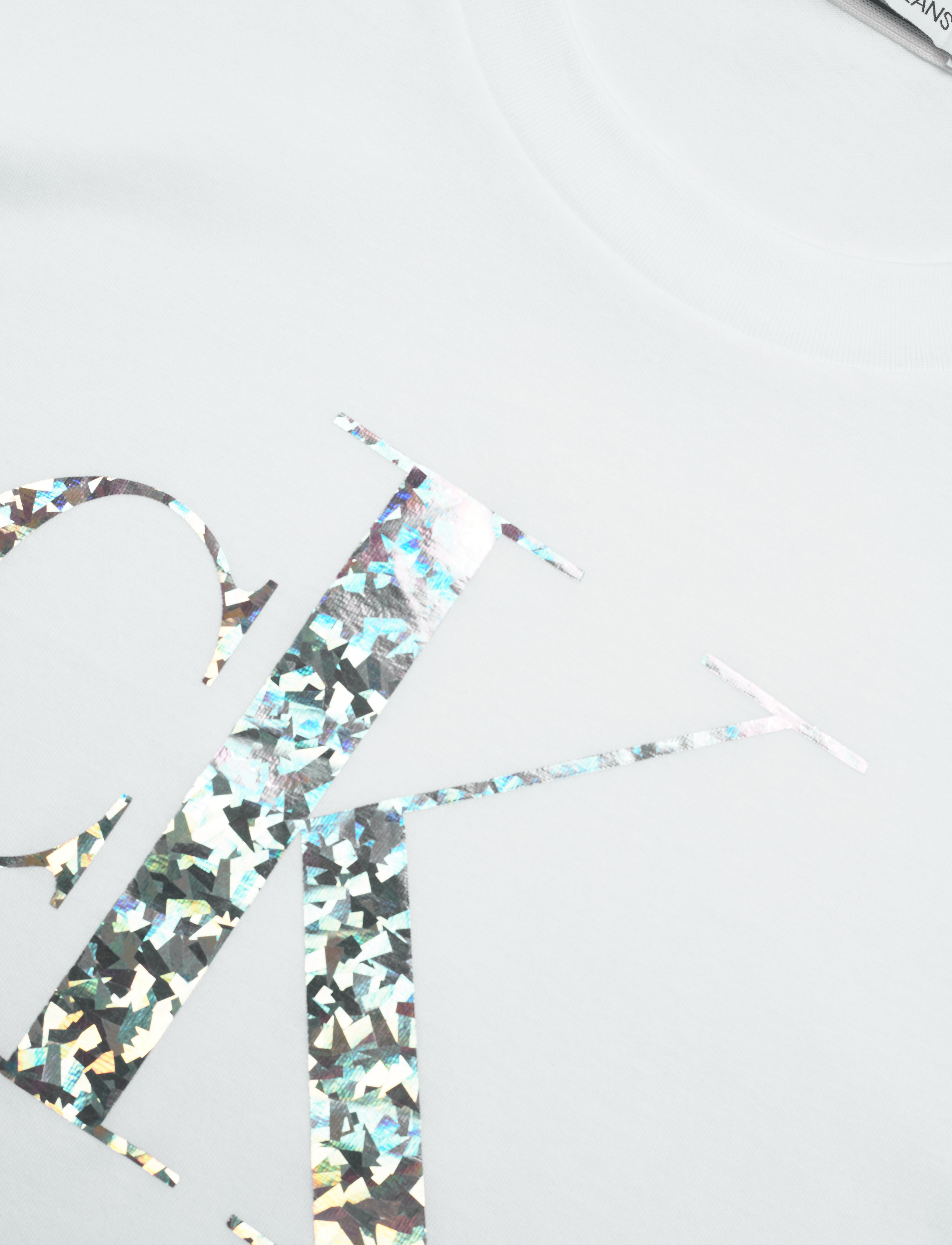 Calvin Klein Jeans - PLUS IRIDESCENT METALLIC TEE - bright white - 2