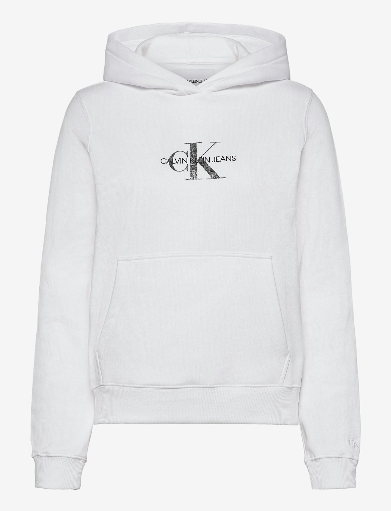 Calvin Klein Jeans - GLITTER MONOGRAM HOODIE - bright white - 0