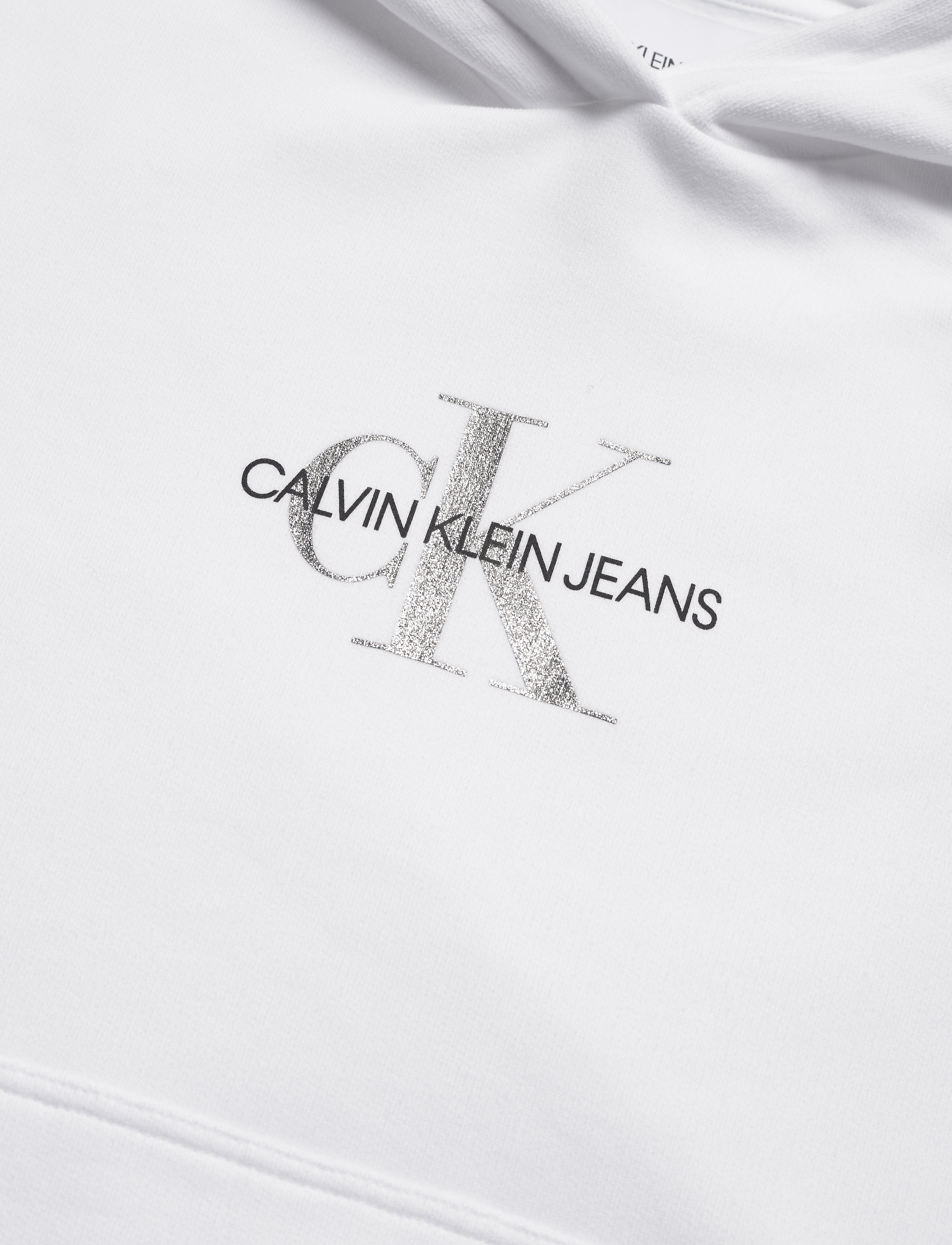 Calvin Klein Jeans - GLITTER MONOGRAM HOODIE - bright white - 2