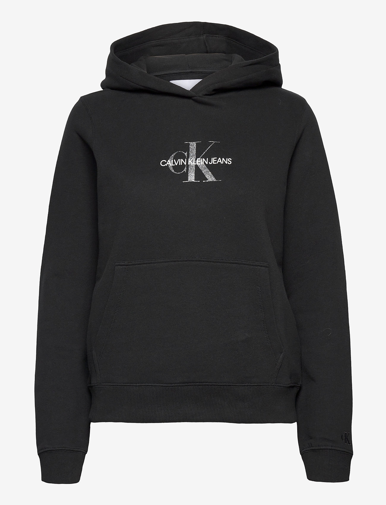 GLITTER MONOGRAM HOODIE - CK BLACK