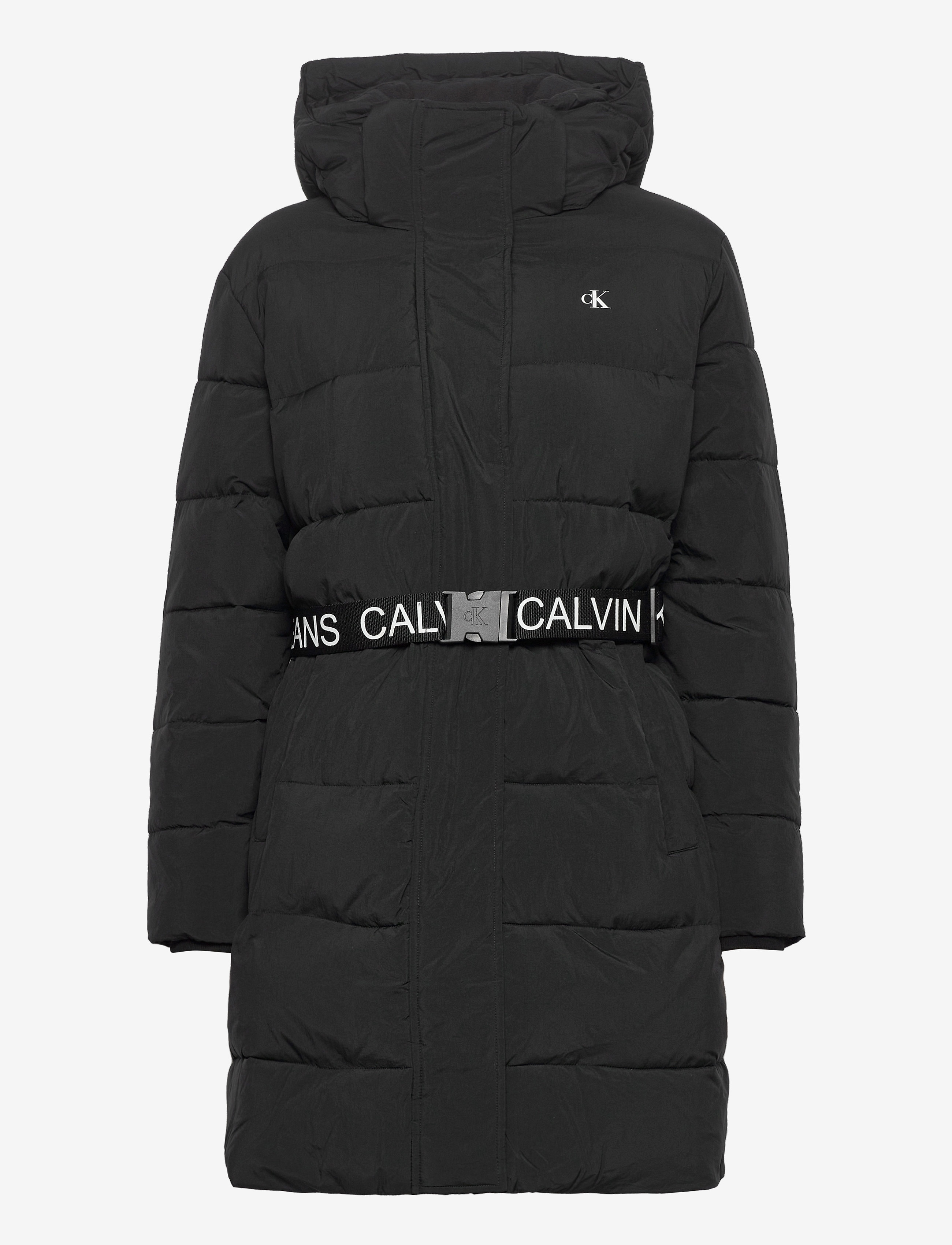 Calvin Klein Jeans - WAISTED LOGO LONG PUFFER - ck black - 1
