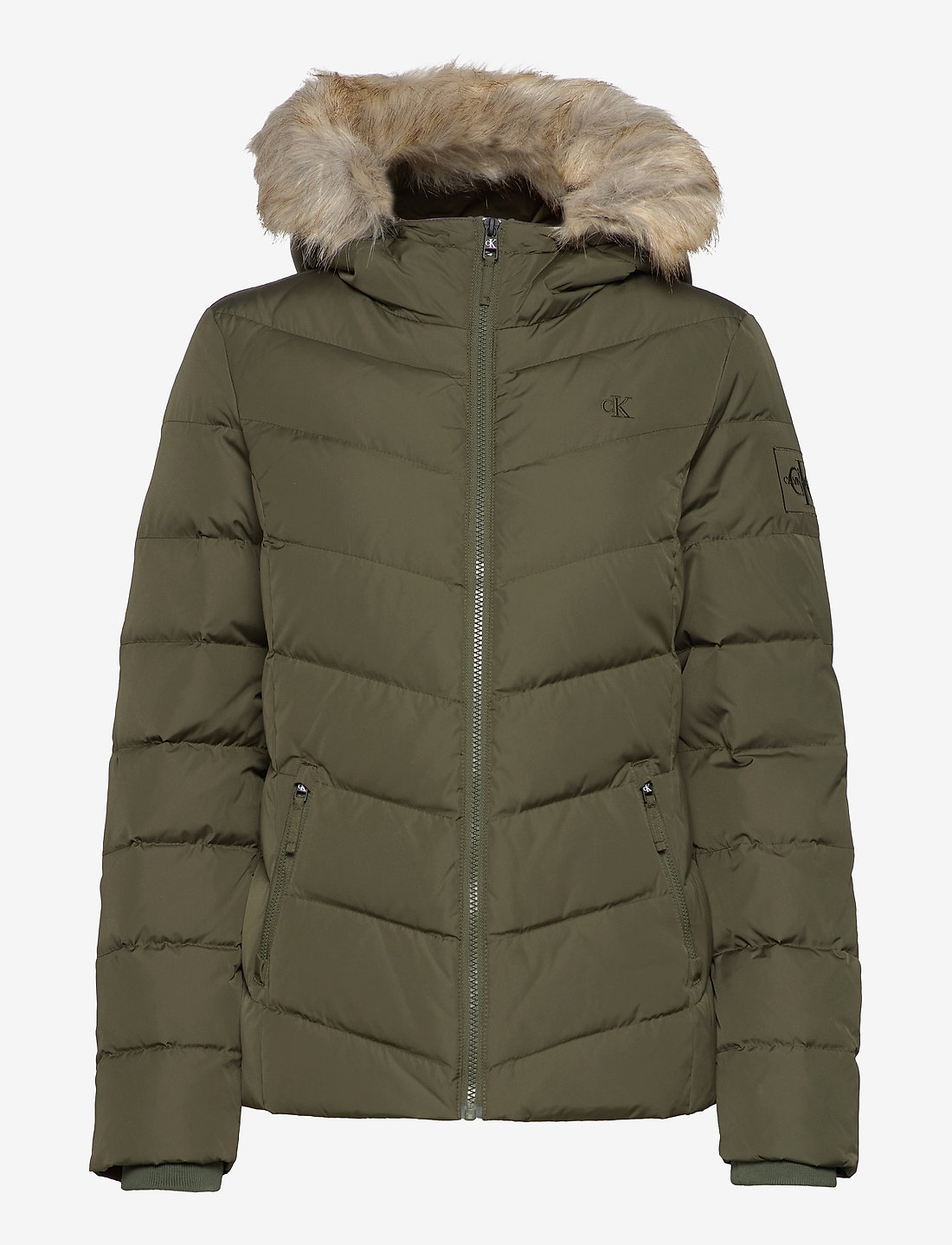 Calvin klein short down fitted best sale puffer