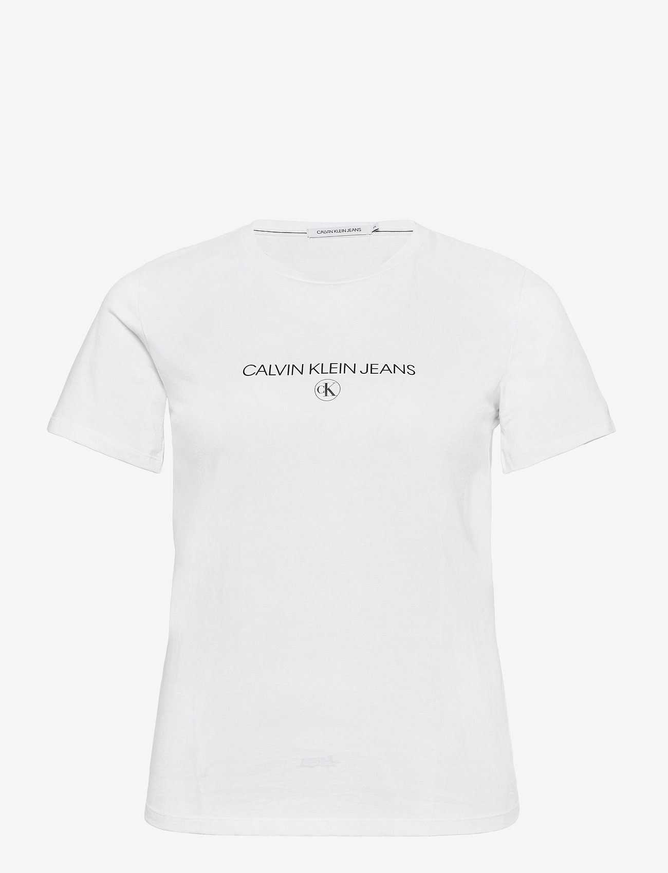 Calvin Klein Jeans - PLUS INST ROUND CK TEE - bright white - 0