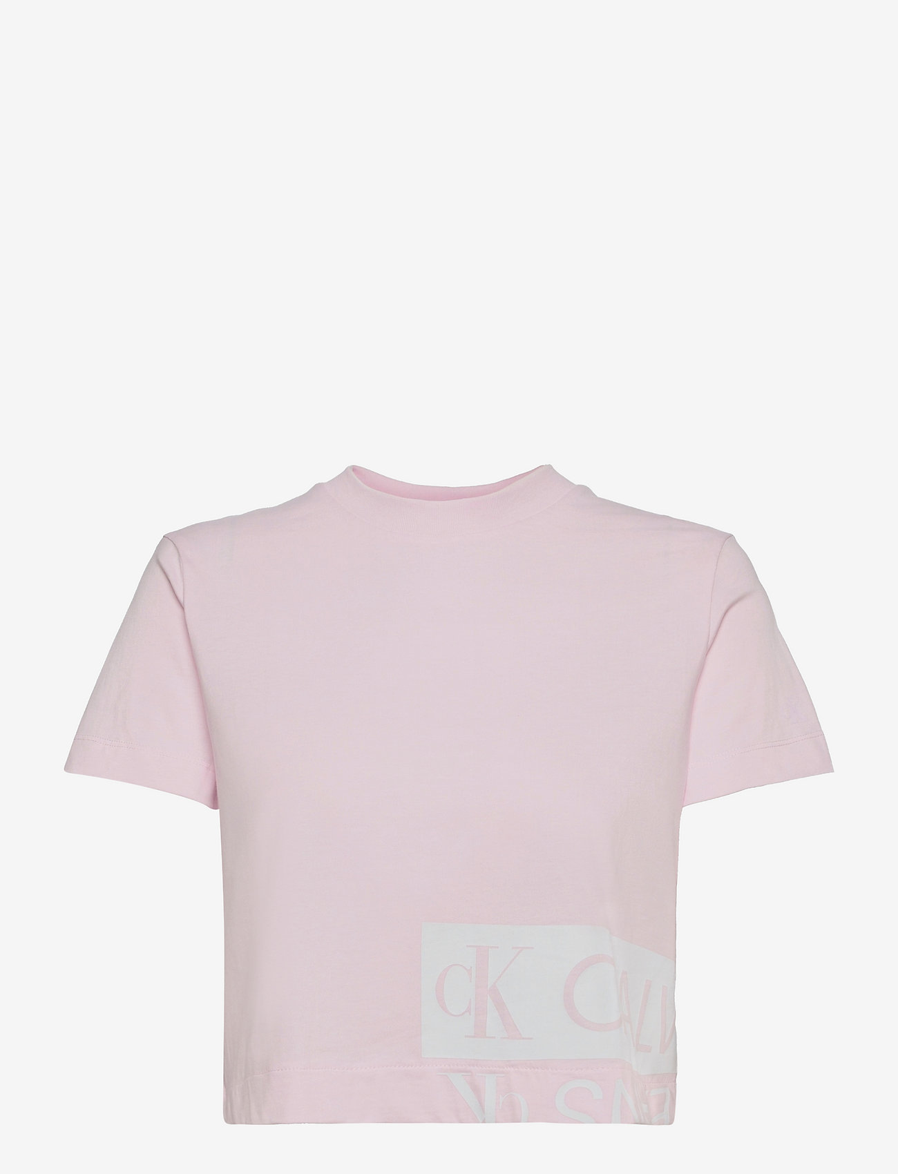 Calvin Klein Jeans - MIRRORED LOGO BOXY TEE - pearly pink / bright white - 0