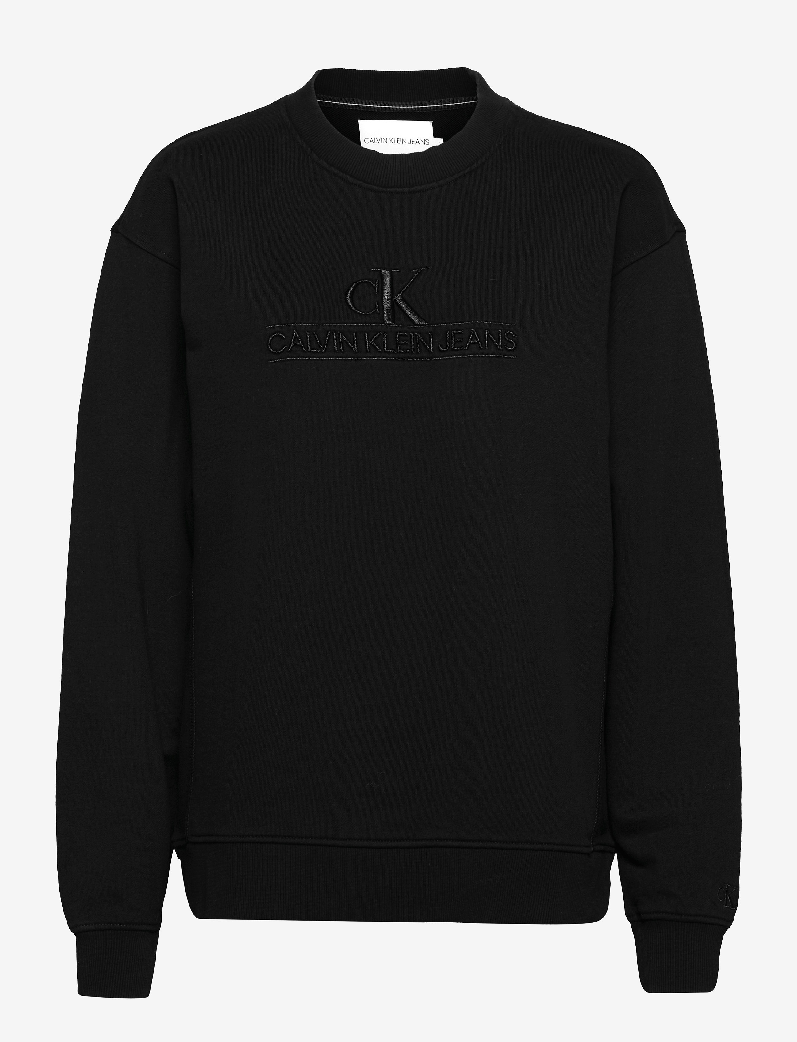 Calvin Klein Jeans - EMBROIDERY ECO WASH CREWNECK - ck black - 0