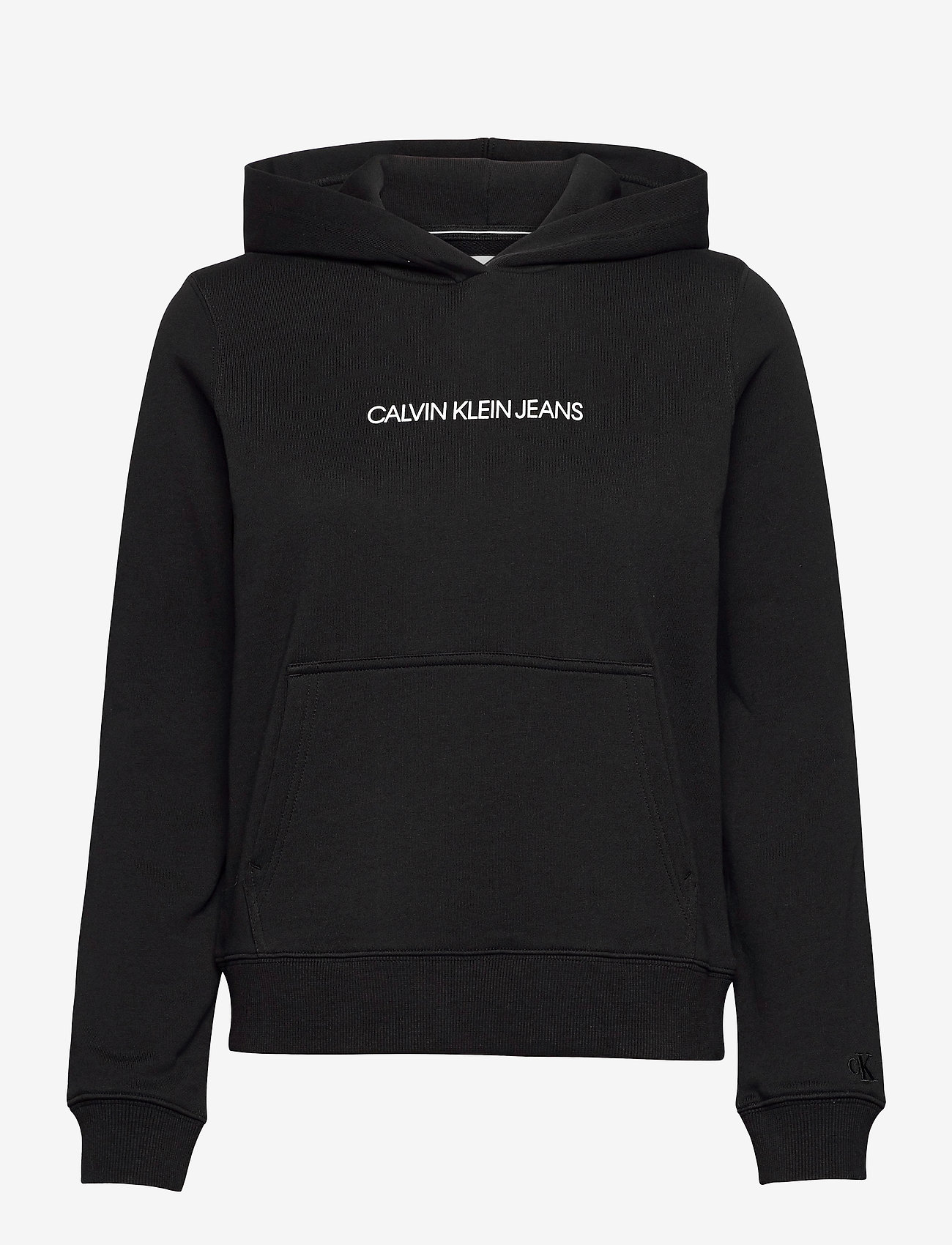 Calvin Klein Jeans - SHRUNKEN INSTITUTIONAL HOODIE - ck black - 0