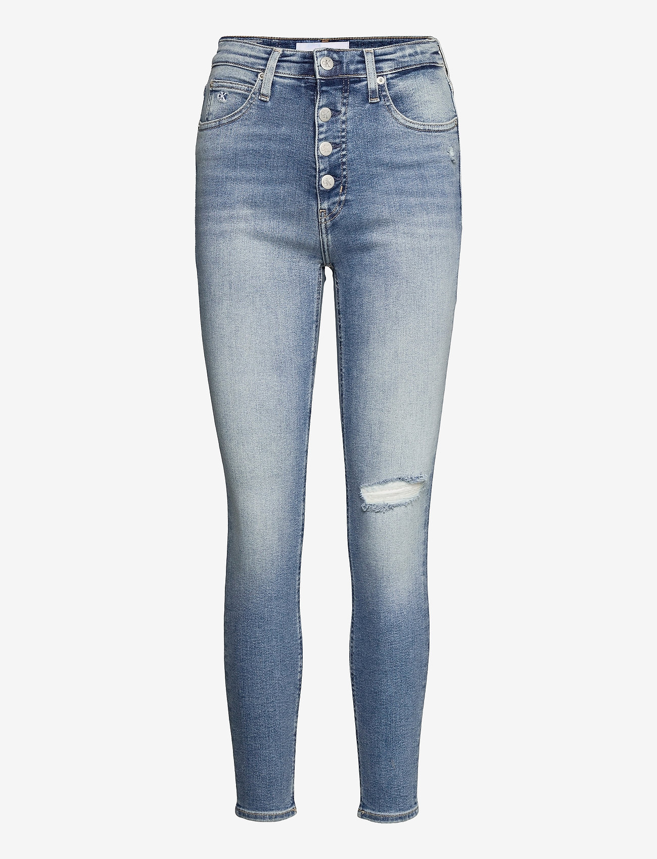 Calvin Klein Jeans - HIGH RISE SUPER SKINNY ANKLE - denim medium - 0