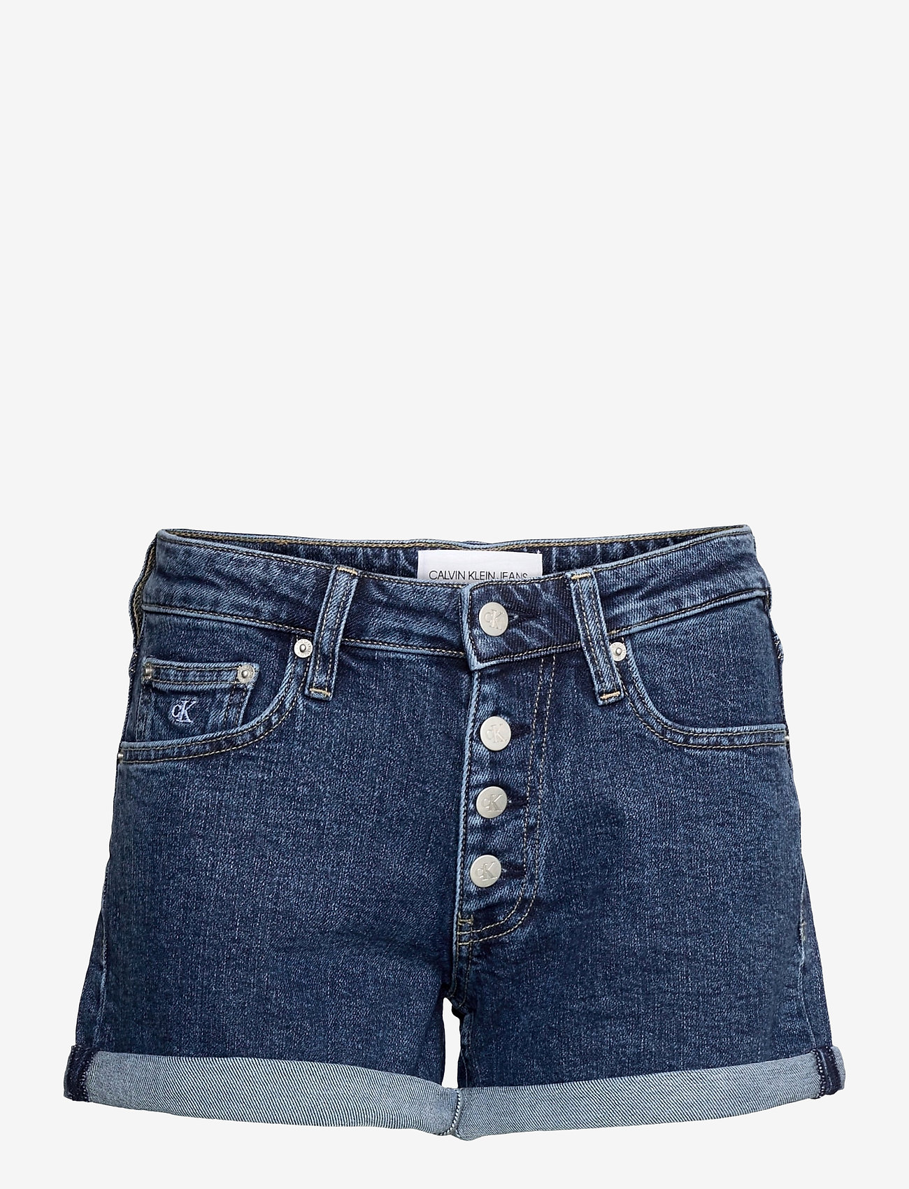Calvin Klein Jeans - MID RISE SHORT ROLLED - denim dark - 0