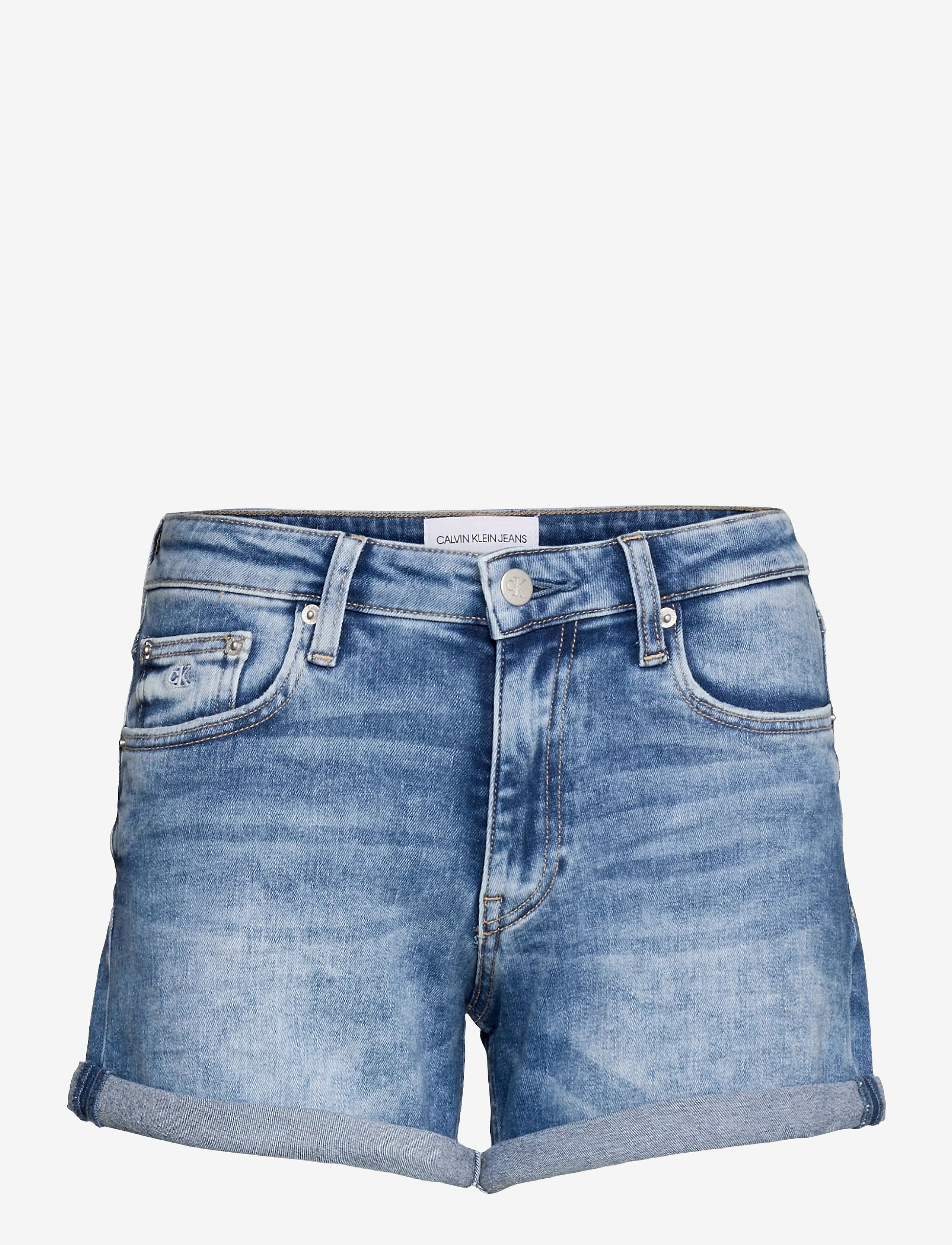 Calvin Klein Jeans - MID RISE SHORT ROLLED - denim dark - 0