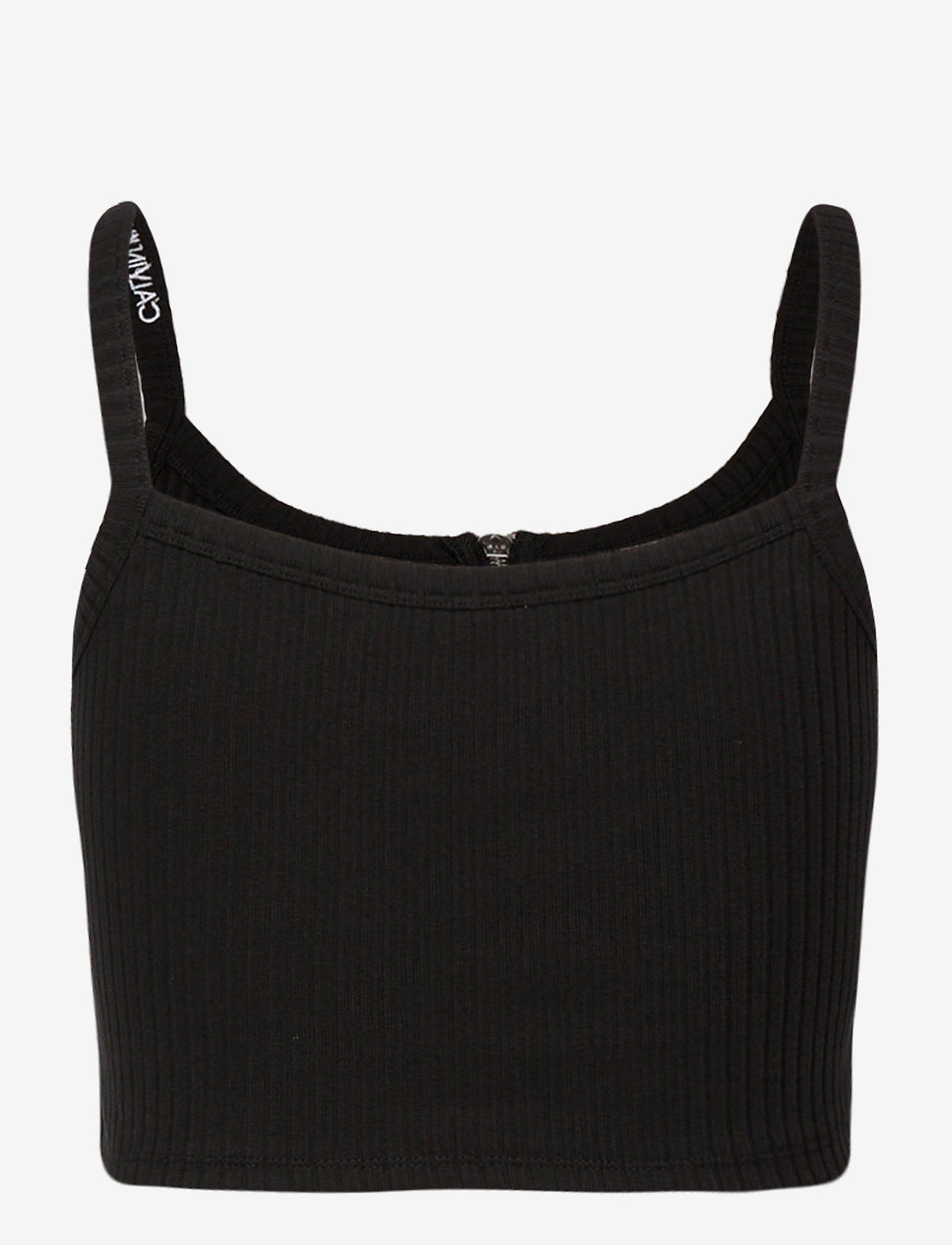 Calvin Klein Jeans - STRAPPY ZIPPER RIB TOP - ck black - 1